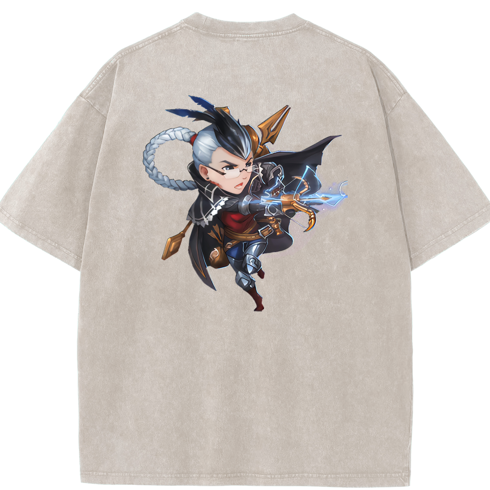 リーグ・オブ・レジェンド League of Legends LOL 綿100% ヴィンテージ風 半袖Tシャツ（背面プリント）