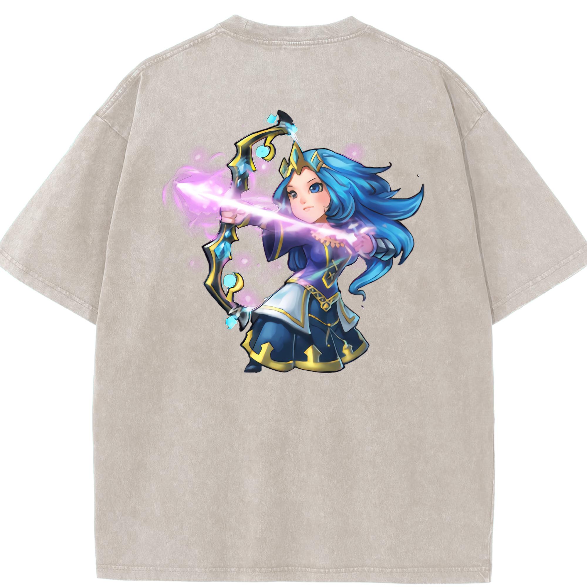 リーグ・オブ・レジェンド League of Legends LOL 綿100% ヴィンテージ風 半袖Tシャツ（背面プリント）