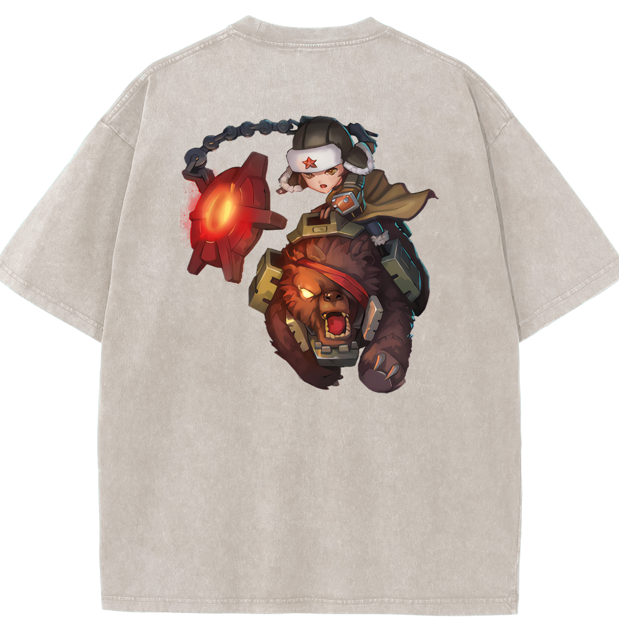 リーグ・オブ・レジェンド League of Legends LOL 綿100% ヴィンテージ風 半袖Tシャツ（背面プリント）