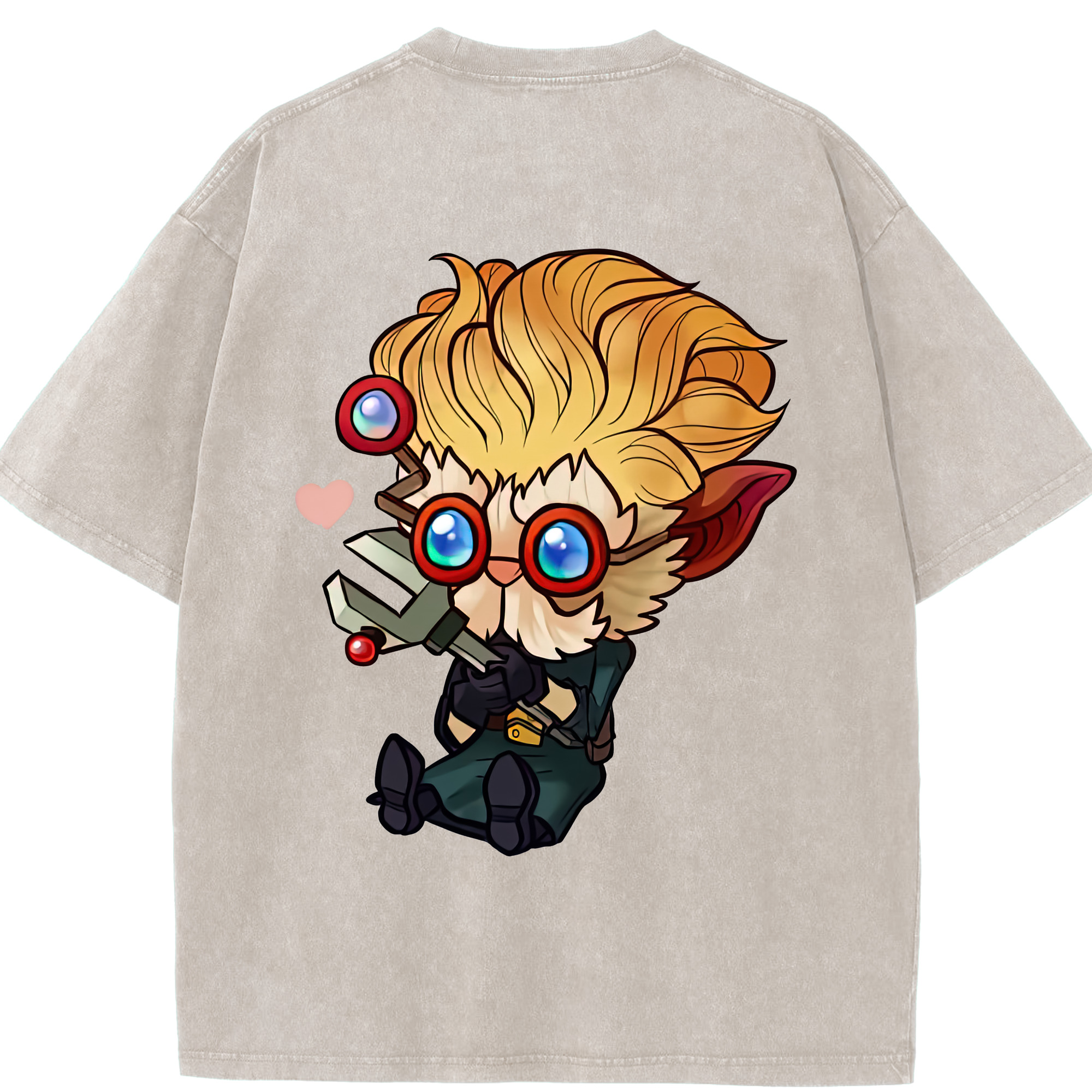 リーグ・オブ・レジェンド League of Legends LOL 綿100% ヴィンテージ風 半袖Tシャツ（背面プリント）