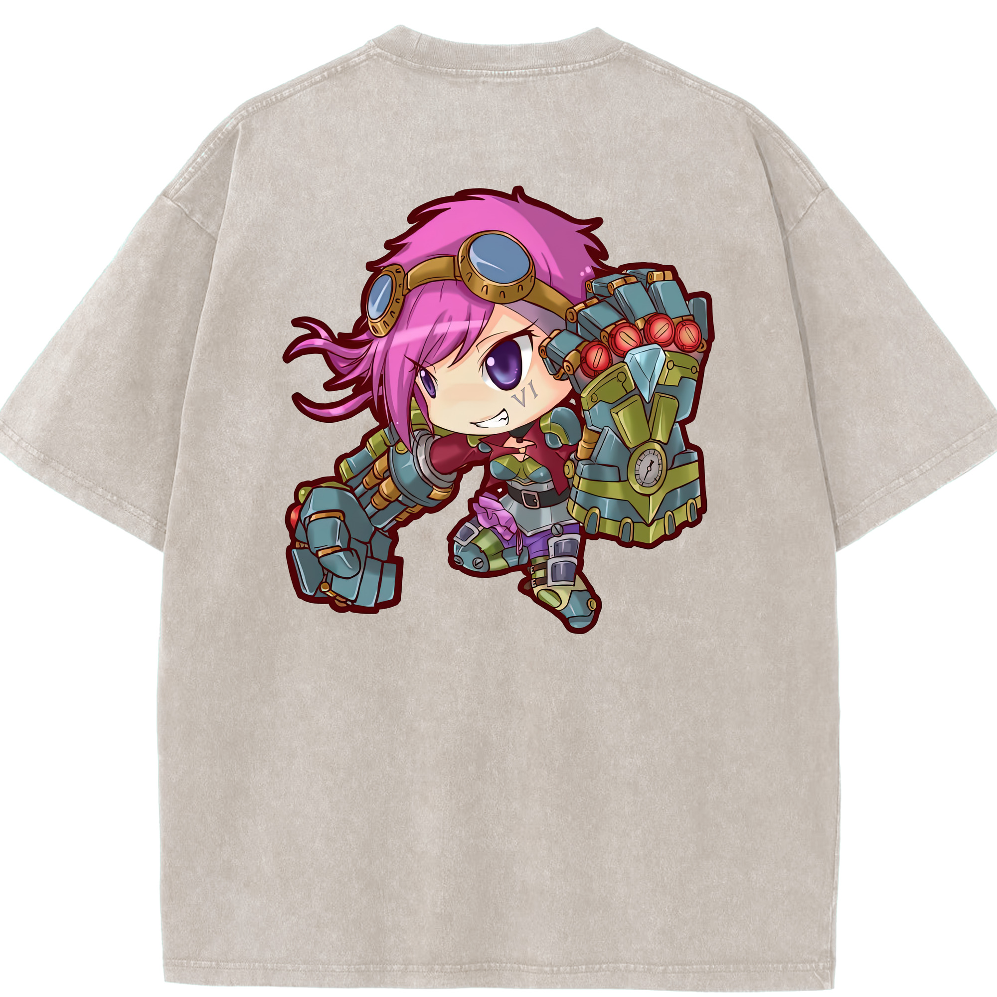 リーグ・オブ・レジェンド League of Legends LOL 綿100% ヴィンテージ風 半袖Tシャツ（背面プリント）