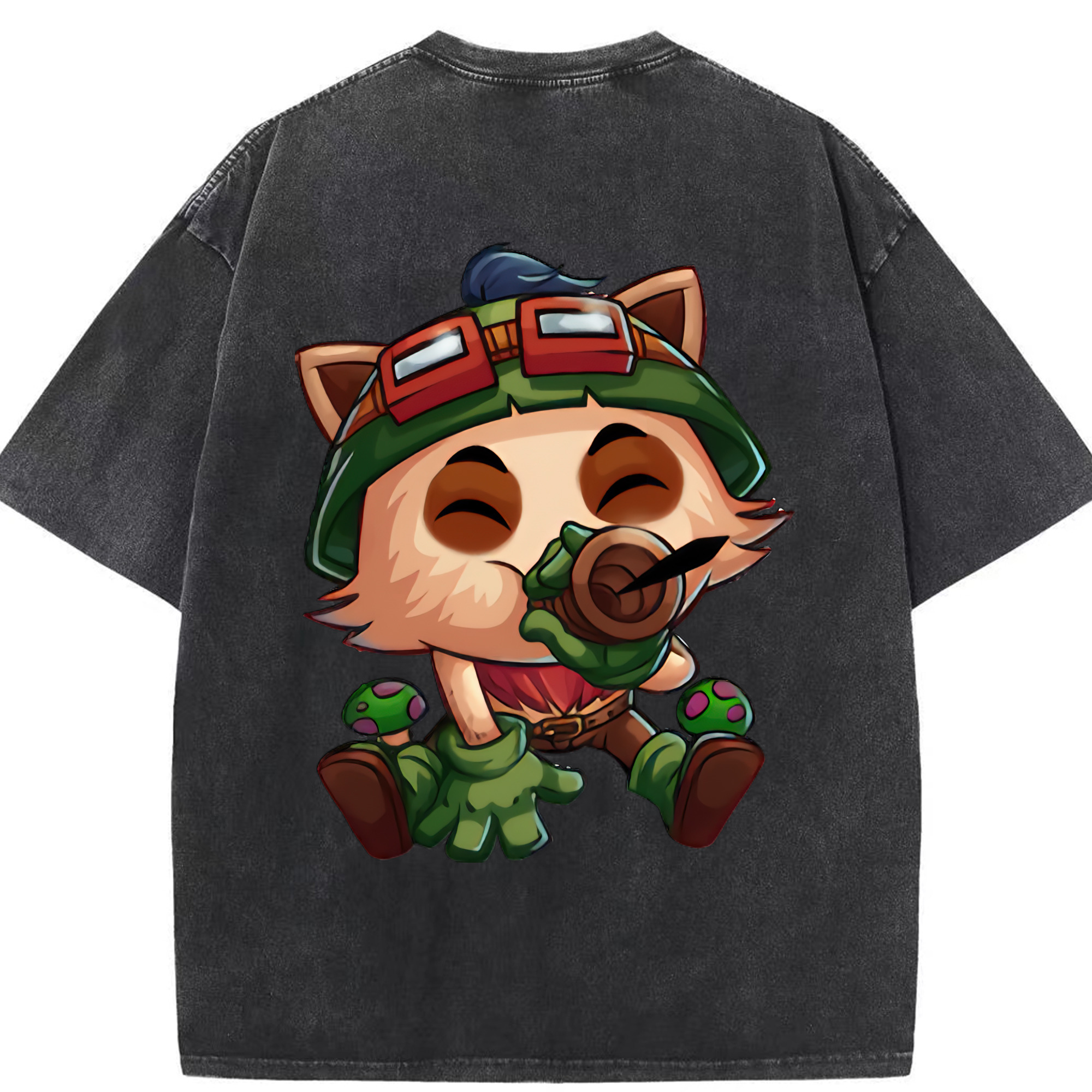 リーグ・オブ・レジェンド League of Legends LOL 綿100% ヴィンテージ風 半袖Tシャツ（背面プリント）