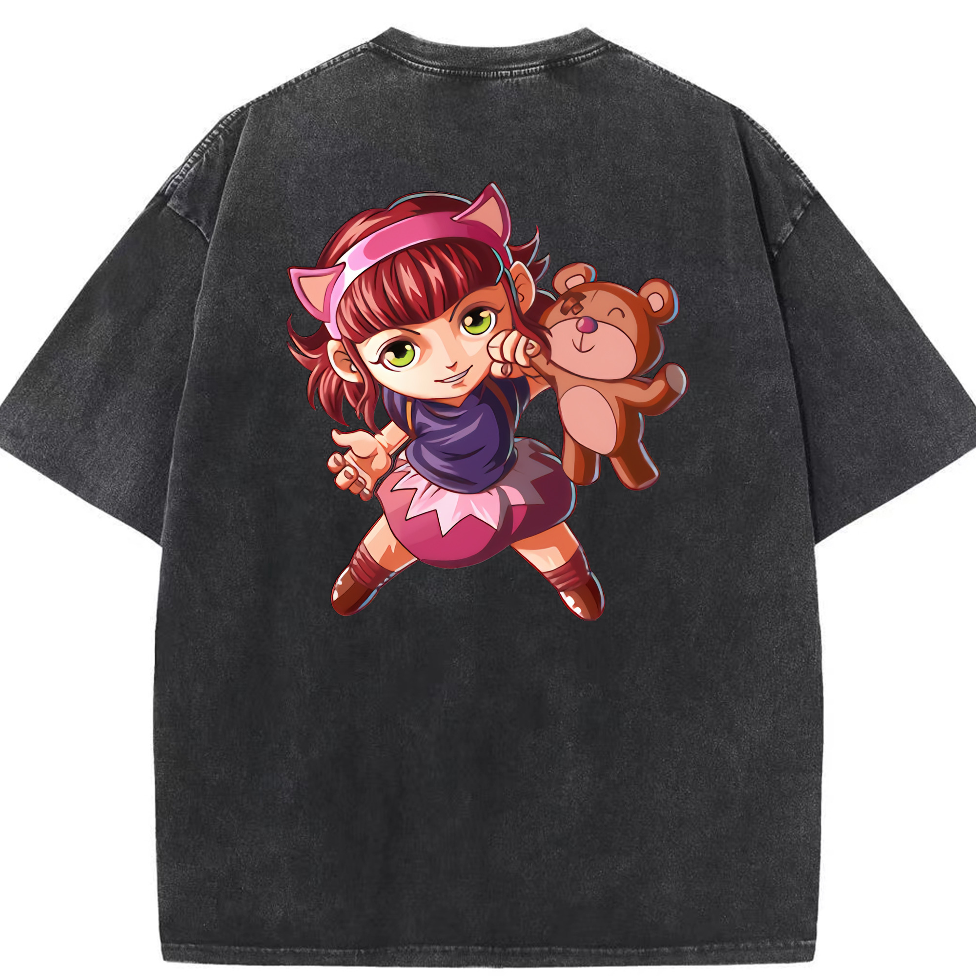 リーグ・オブ・レジェンド League of Legends LOL 綿100% ヴィンテージ風 半袖Tシャツ（背面プリント）