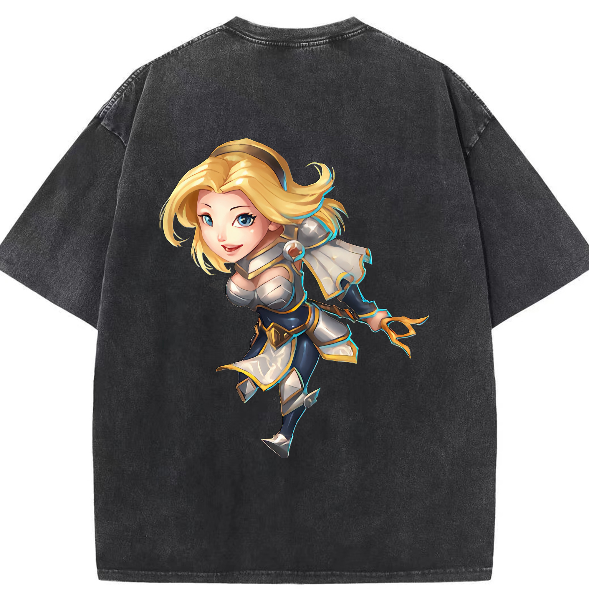 リーグ・オブ・レジェンド League of Legends LOL 綿100% ヴィンテージ風 半袖Tシャツ（背面プリント）