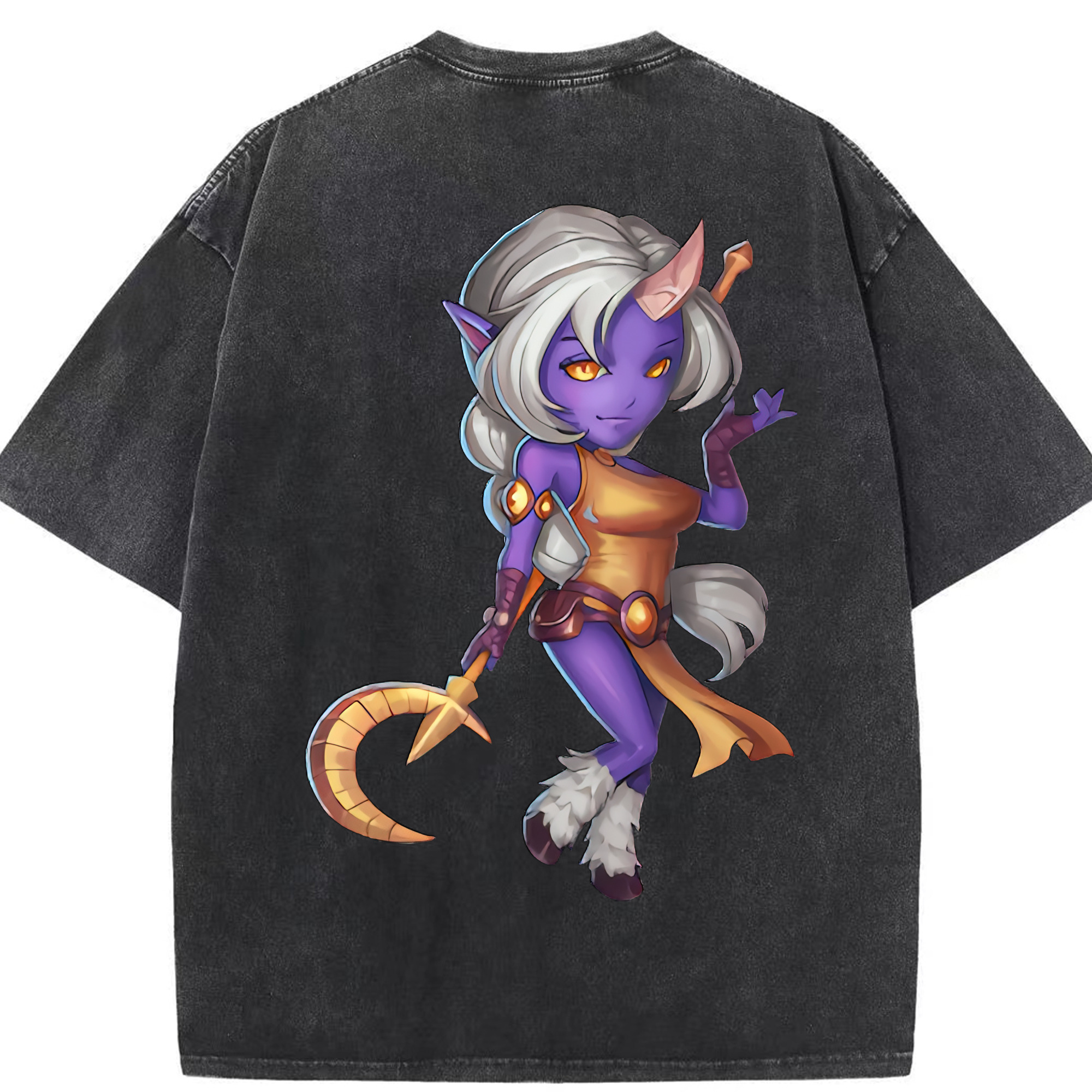 リーグ・オブ・レジェンド League of Legends LOL 綿100% ヴィンテージ風 半袖Tシャツ（背面プリント）