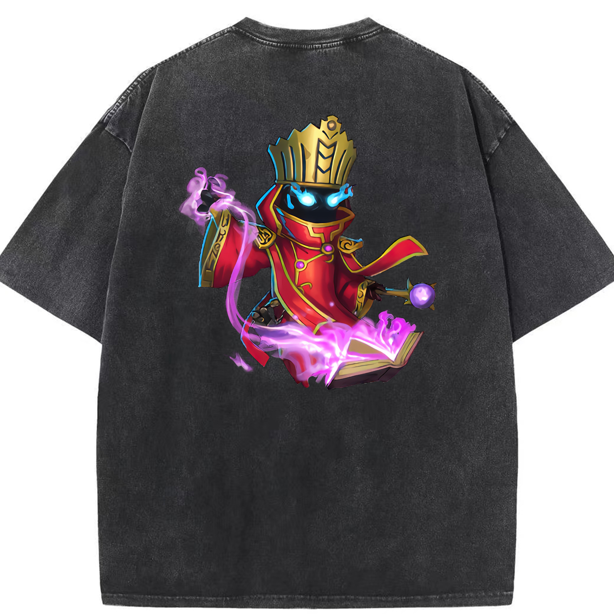 リーグ・オブ・レジェンド League of Legends LOL 綿100% ヴィンテージ風 半袖Tシャツ（背面プリント）