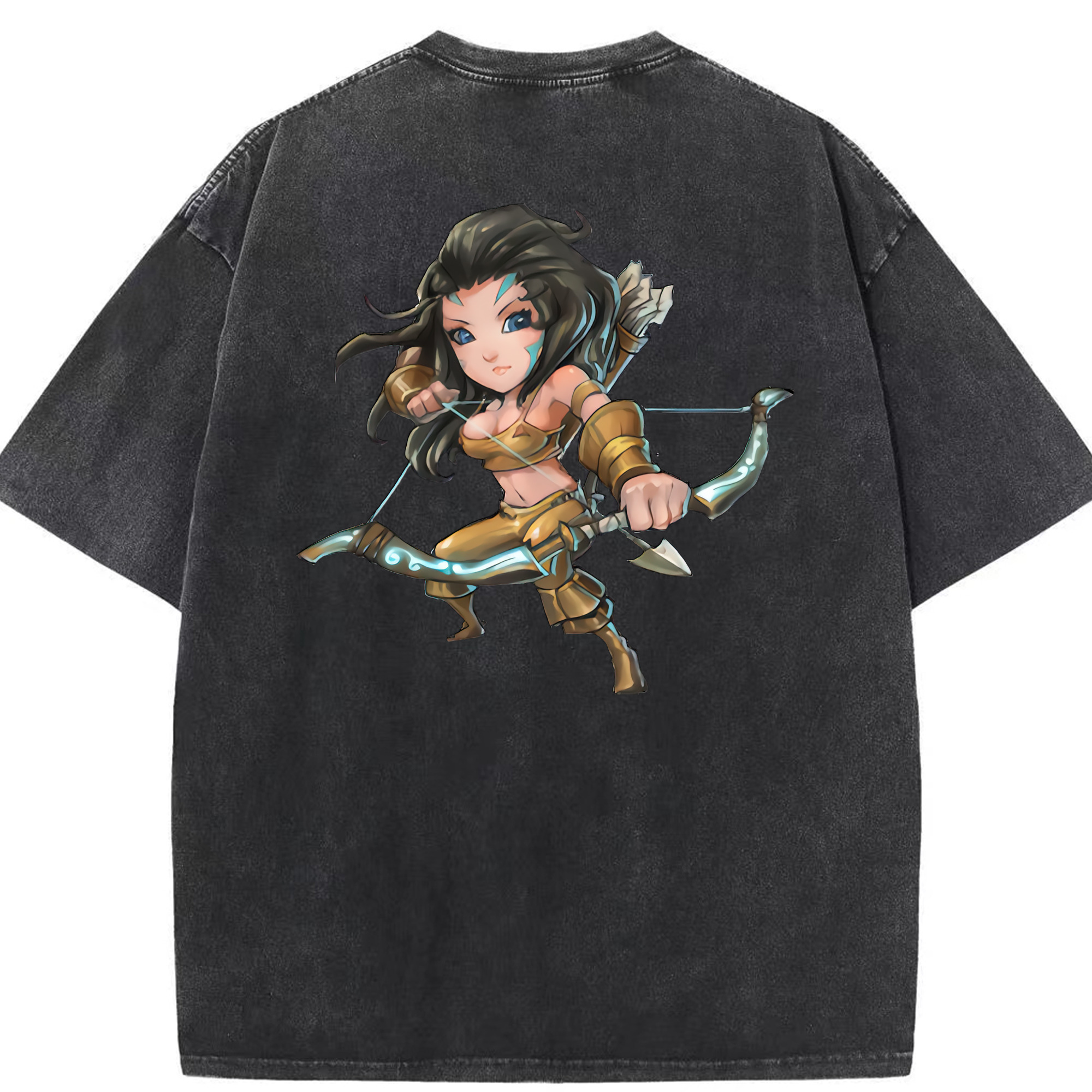リーグ・オブ・レジェンド League of Legends LOL 綿100% ヴィンテージ風 半袖Tシャツ（背面プリント）