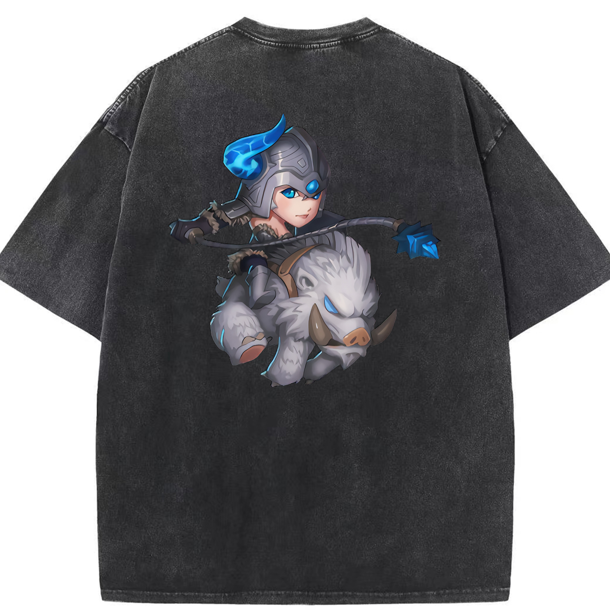 リーグ・オブ・レジェンド League of Legends LOL 綿100% ヴィンテージ風 半袖Tシャツ（背面プリント）