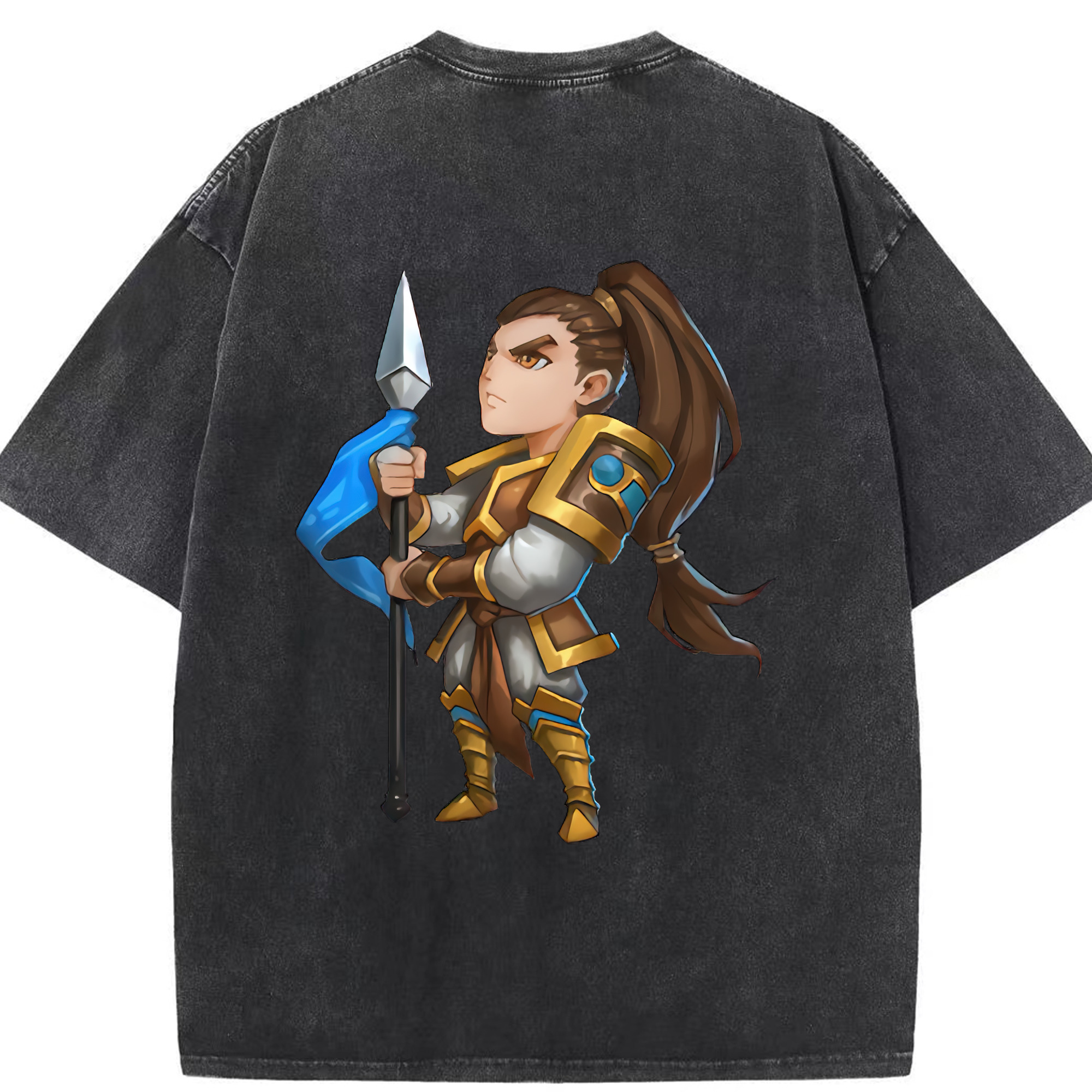 リーグ・オブ・レジェンド League of Legends LOL 綿100% ヴィンテージ風 半袖Tシャツ（背面プリント）