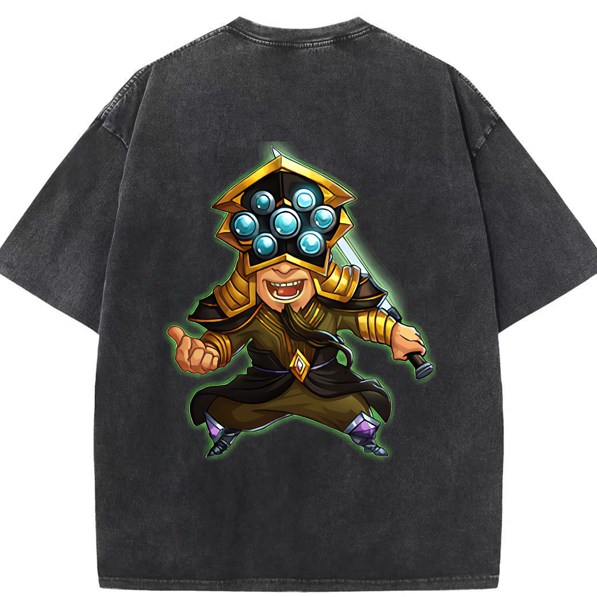 リーグ・オブ・レジェンド League of Legends LOL 綿100% ヴィンテージ風 半袖Tシャツ（背面プリント）