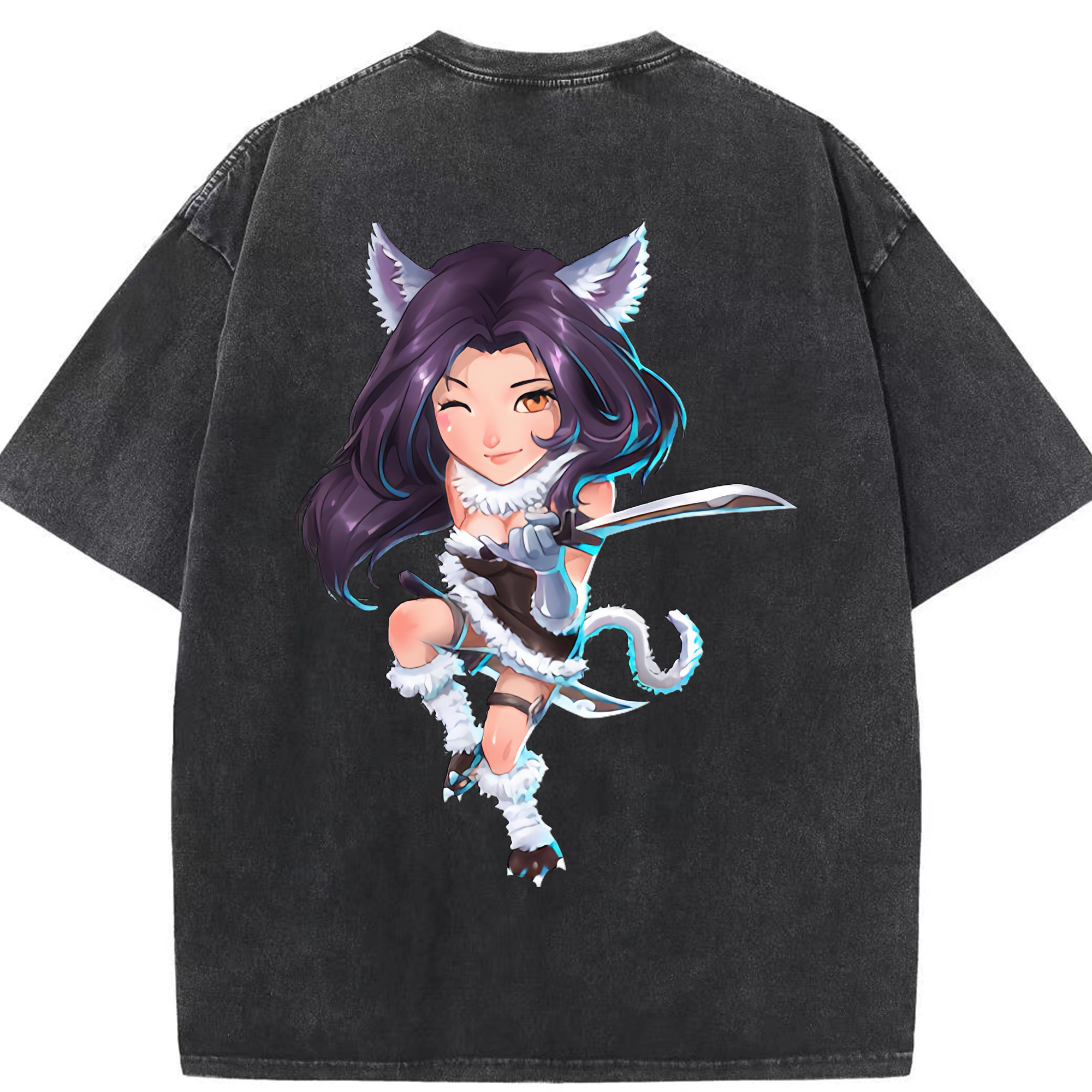 リーグ・オブ・レジェンド League of Legends LOL 綿100% ヴィンテージ風 半袖Tシャツ（背面プリント）
