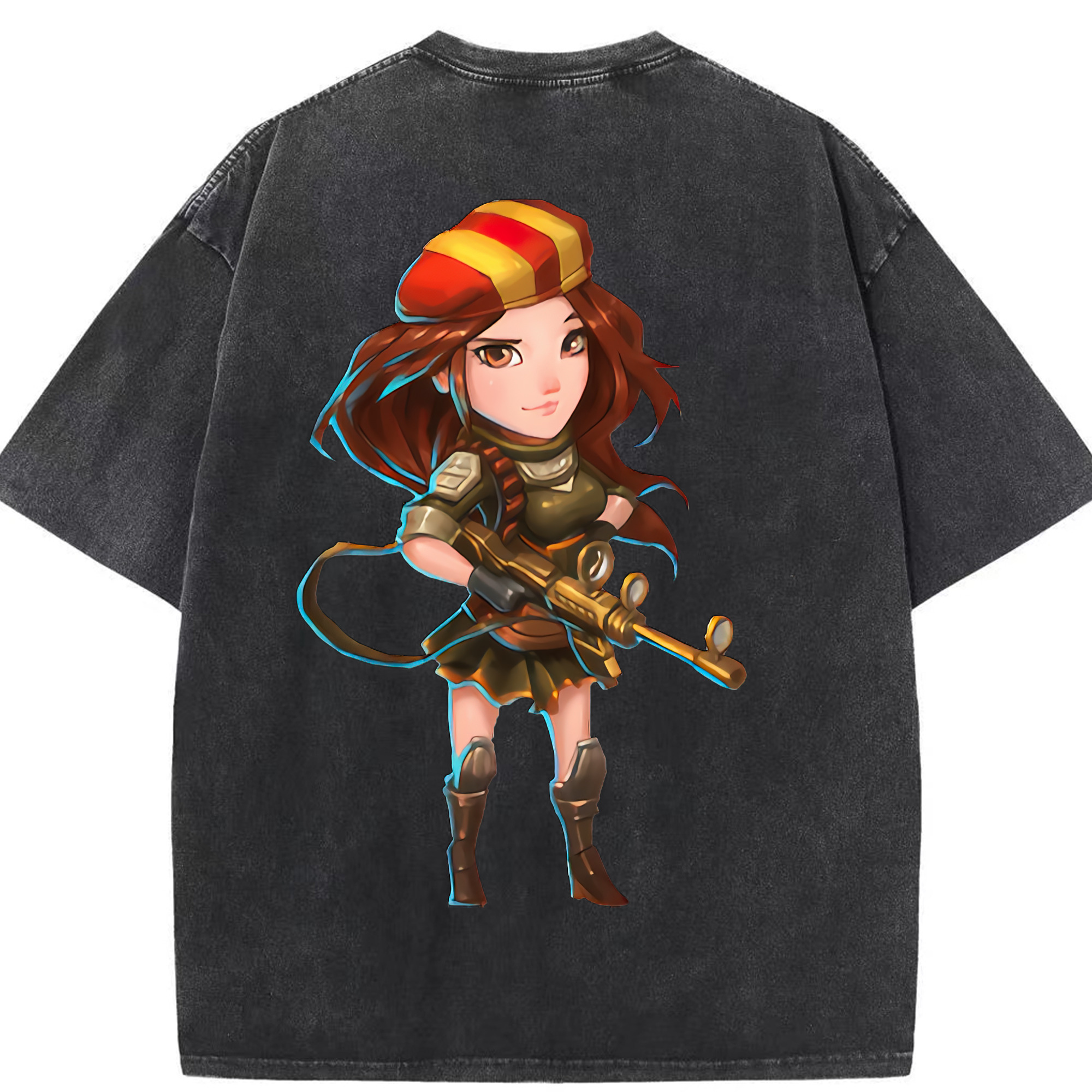 リーグ・オブ・レジェンド League of Legends LOL 綿100% ヴィンテージ風 半袖Tシャツ（背面プリント）