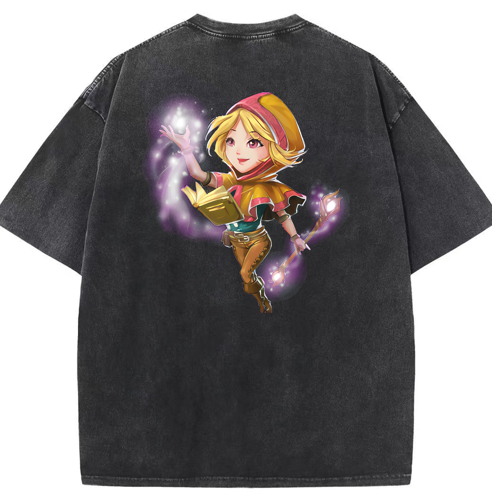 リーグ・オブ・レジェンド League of Legends LOL 綿100% ヴィンテージ風 半袖Tシャツ（背面プリント）