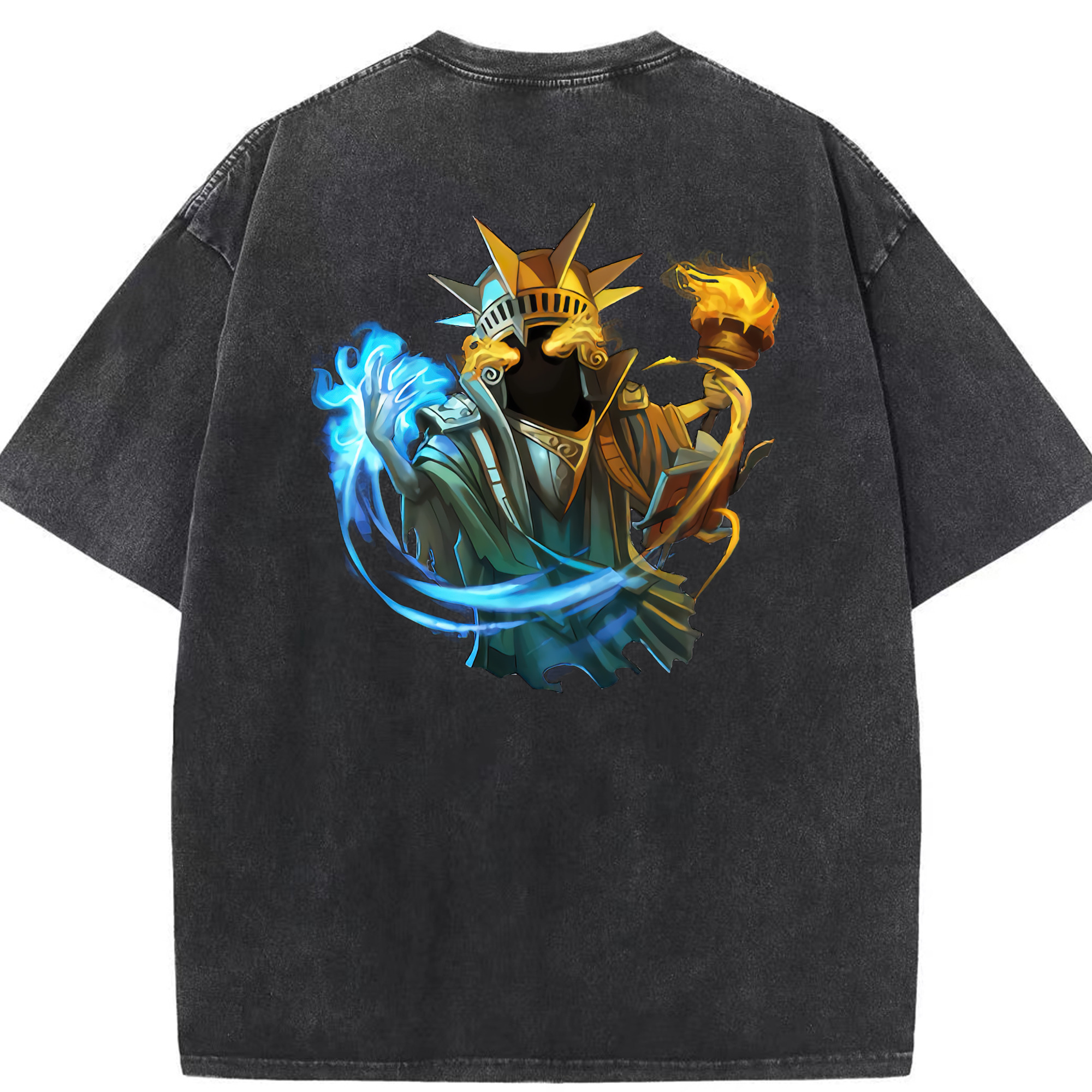 リーグ・オブ・レジェンド League of Legends LOL 綿100% ヴィンテージ風 半袖Tシャツ（背面プリント）
