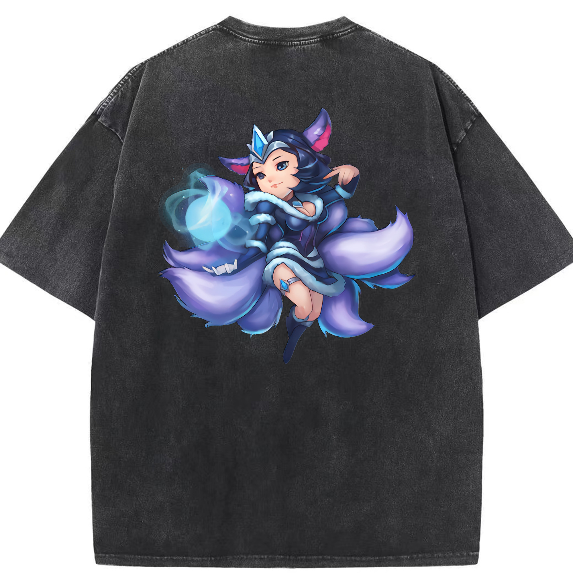 リーグ・オブ・レジェンド League of Legends LOL 綿100% ヴィンテージ風 半袖Tシャツ（背面プリント）