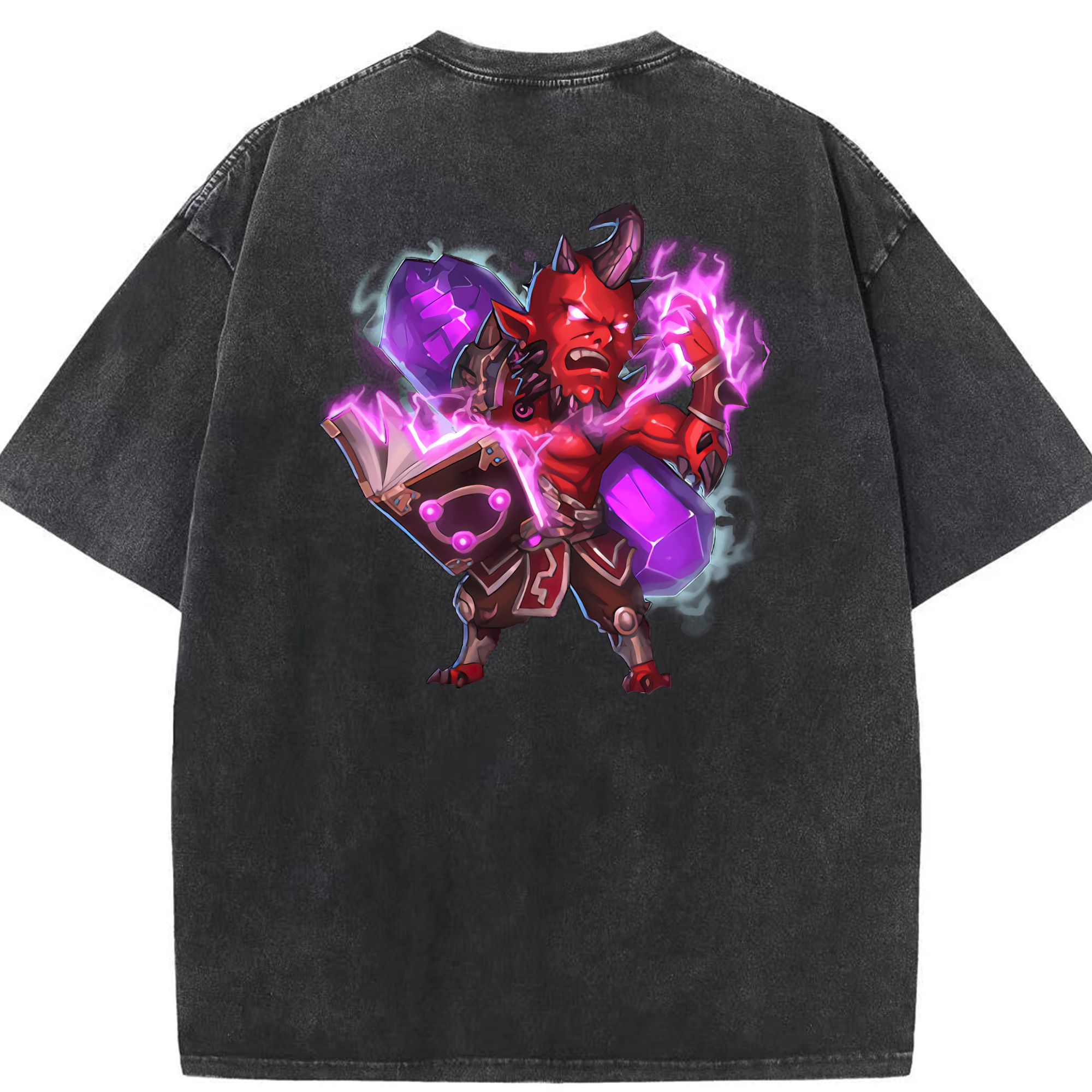 リーグ・オブ・レジェンド League of Legends LOL 綿100% ヴィンテージ風 半袖Tシャツ（背面プリント）