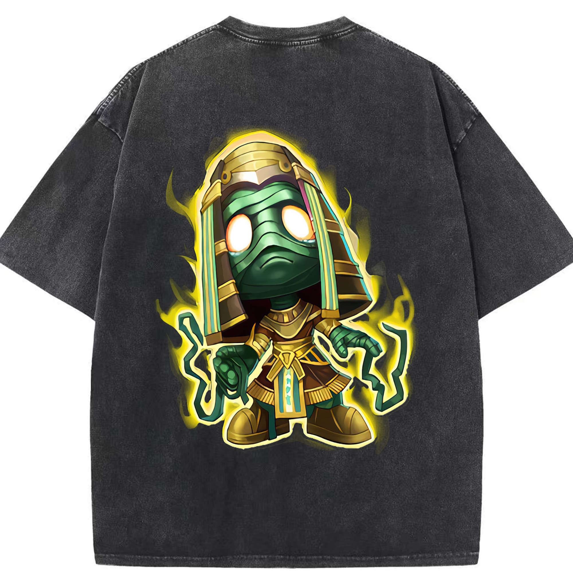 （画像用） リーグ・オブ・レジェンド League of Legends LOL 綿100% ヴィンテージ風 半袖Tシャツ（背面プリント）