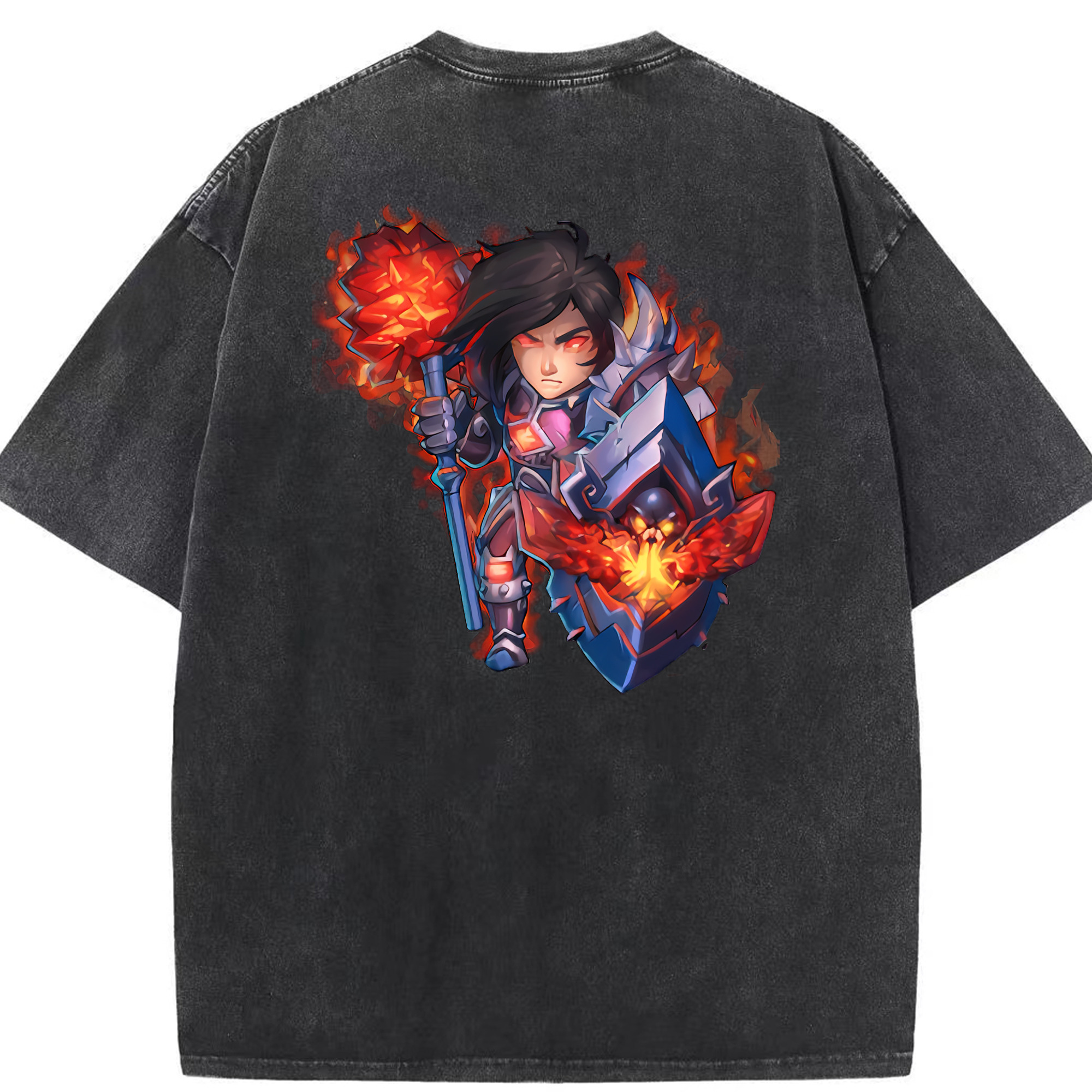 リーグ・オブ・レジェンド League of Legends LOL 綿100% ヴィンテージ風 半袖Tシャツ（背面プリント）
