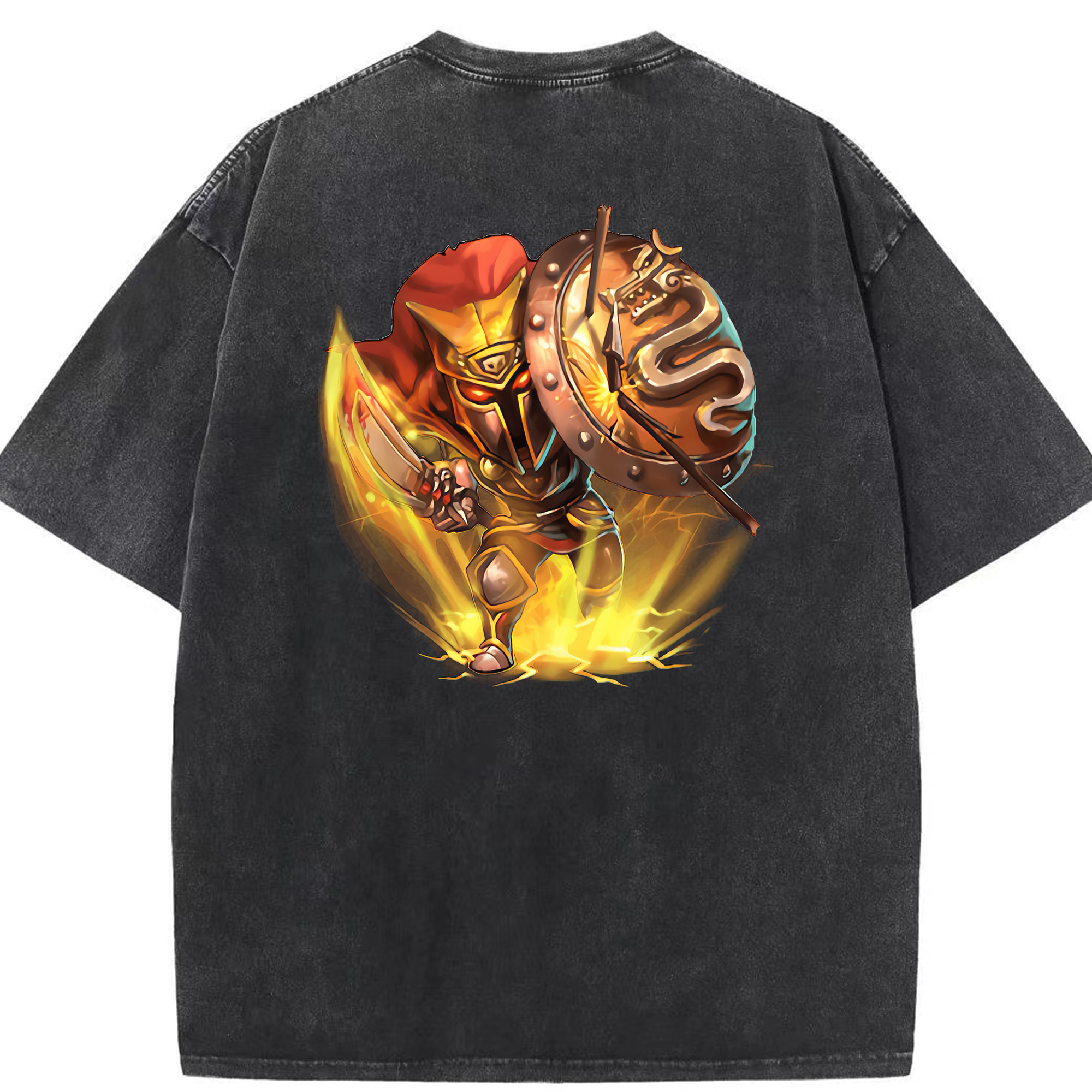 リーグ・オブ・レジェンド League of Legends LOL 綿100% ヴィンテージ風 半袖Tシャツ（背面プリント）