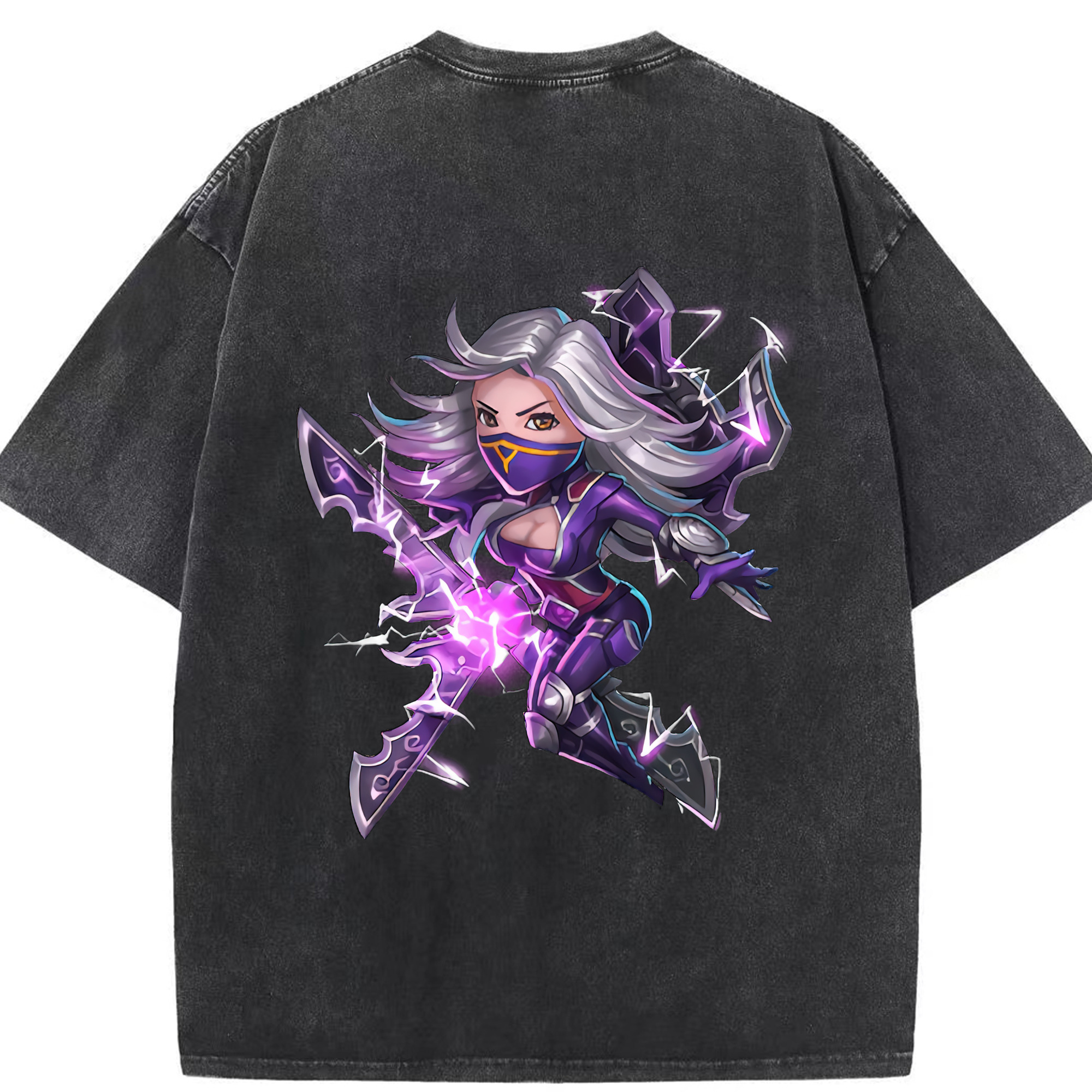 リーグ・オブ・レジェンド League of Legends LOL 綿100% ヴィンテージ風 半袖Tシャツ（背面プリント）