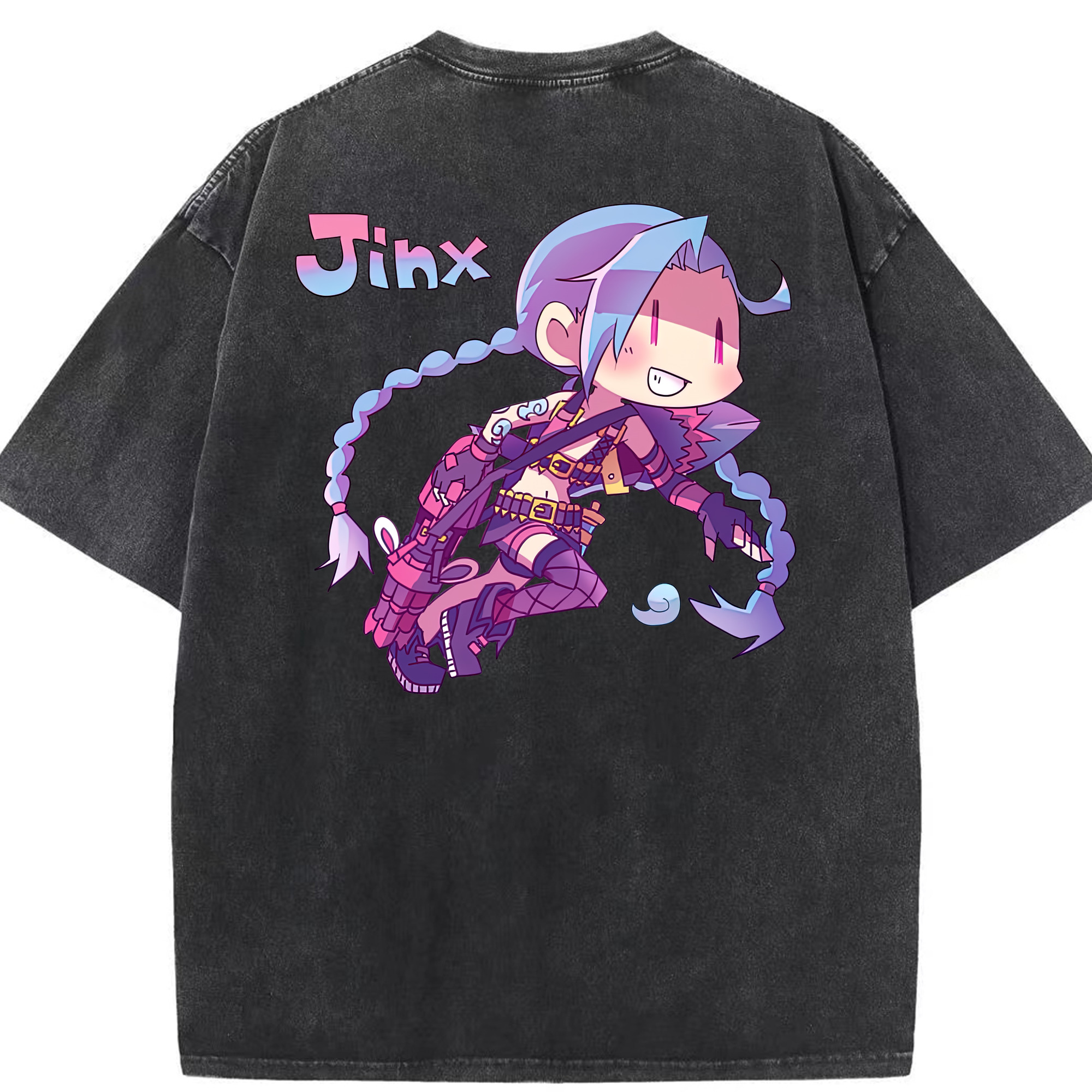 リーグ・オブ・レジェンド League of Legends LOL 綿100% ヴィンテージ風 半袖Tシャツ（背面プリント）