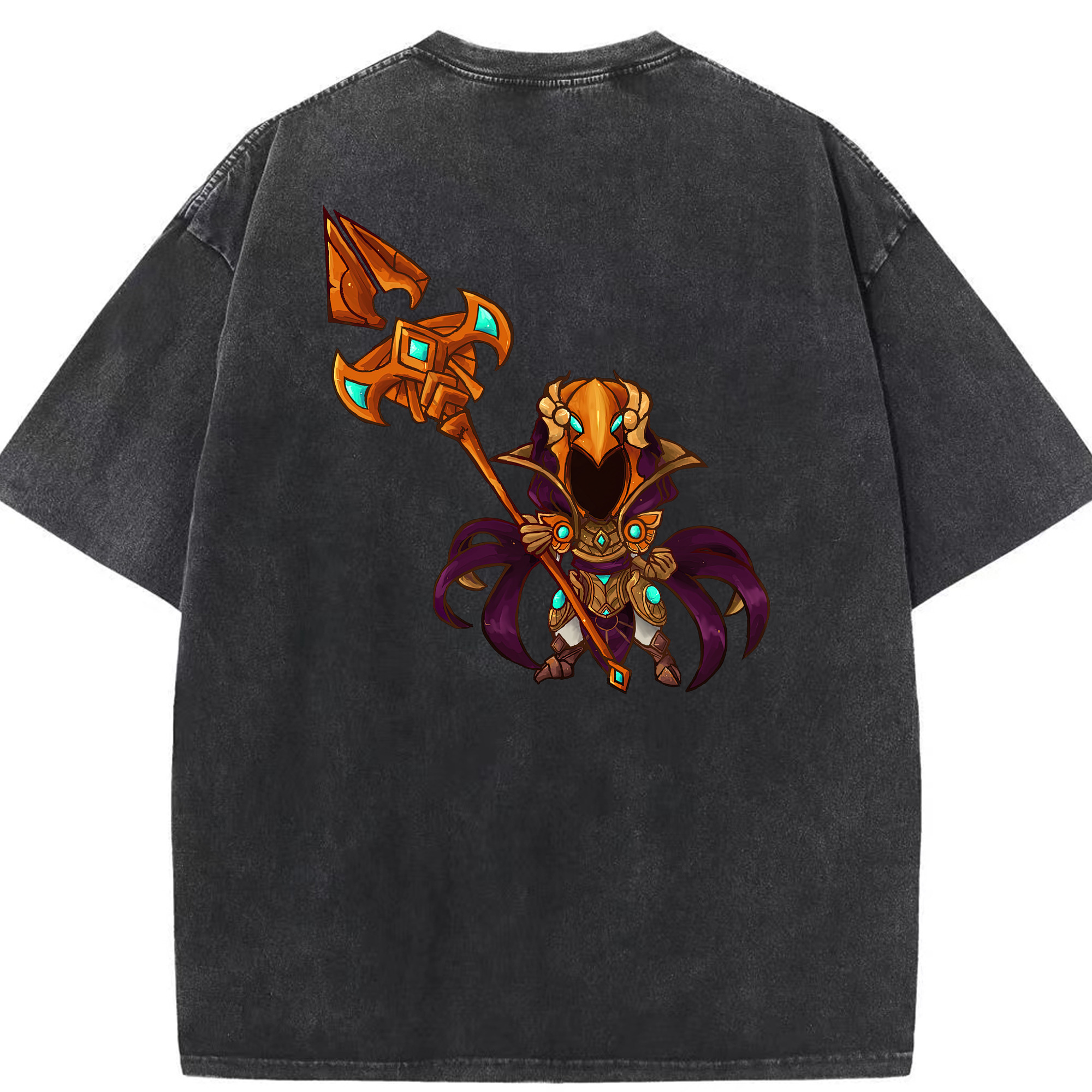 リーグ・オブ・レジェンド League of Legends LOL 綿100% ヴィンテージ風 半袖Tシャツ（背面プリント）