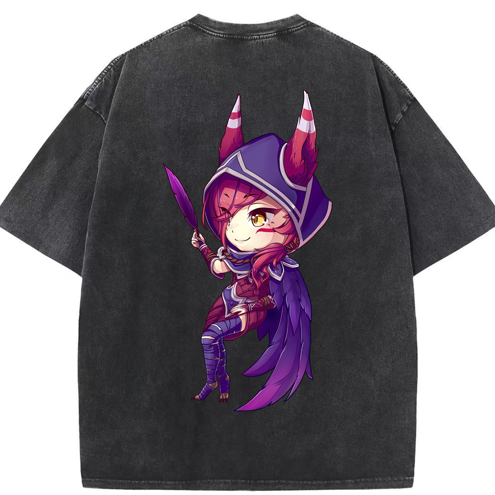 リーグ・オブ・レジェンド League of Legends LOL 綿100% ヴィンテージ風 半袖Tシャツ（背面プリント）