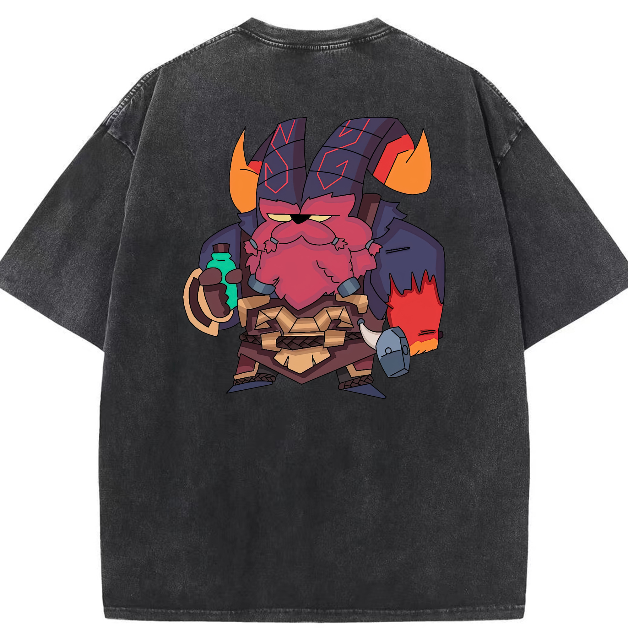 リーグ・オブ・レジェンド League of Legends LOL 綿100% ヴィンテージ風 半袖Tシャツ（背面プリント）