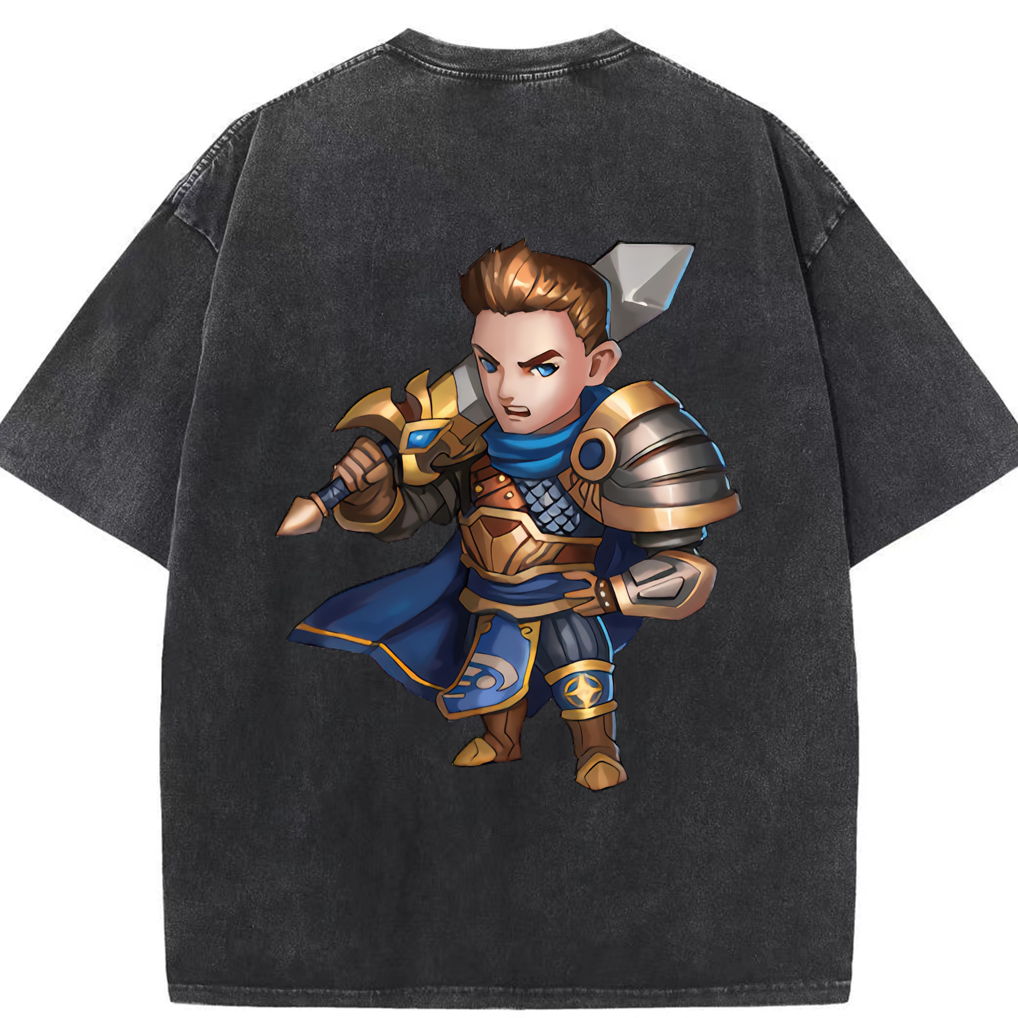 リーグ・オブ・レジェンド League of Legends LOL 綿100% ヴィンテージ風 半袖Tシャツ（背面プリント）