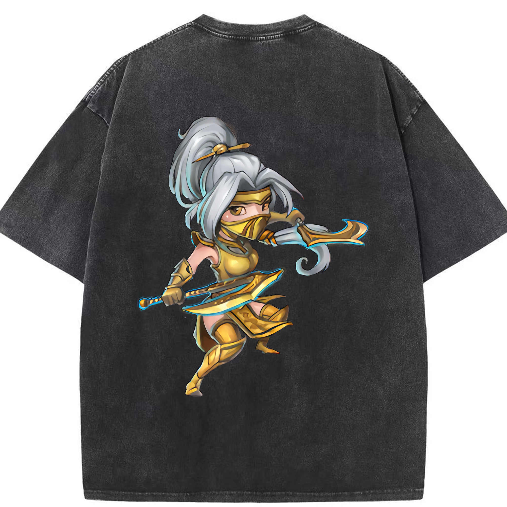 リーグ・オブ・レジェンド League of Legends LOL 綿100% ヴィンテージ風 半袖Tシャツ（背面プリント）