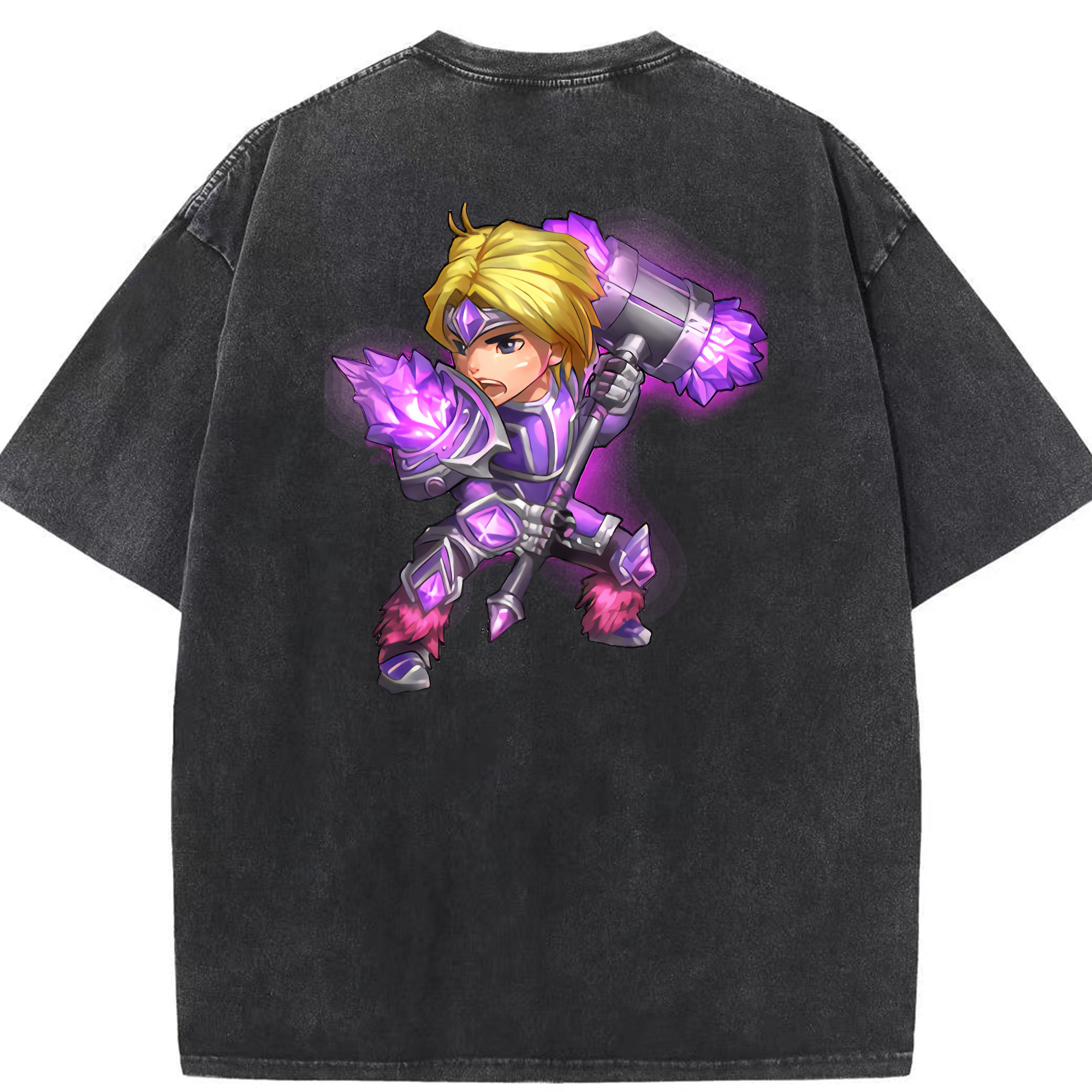 リーグ・オブ・レジェンド League of Legends LOL 綿100% ヴィンテージ風 半袖Tシャツ（背面プリント）