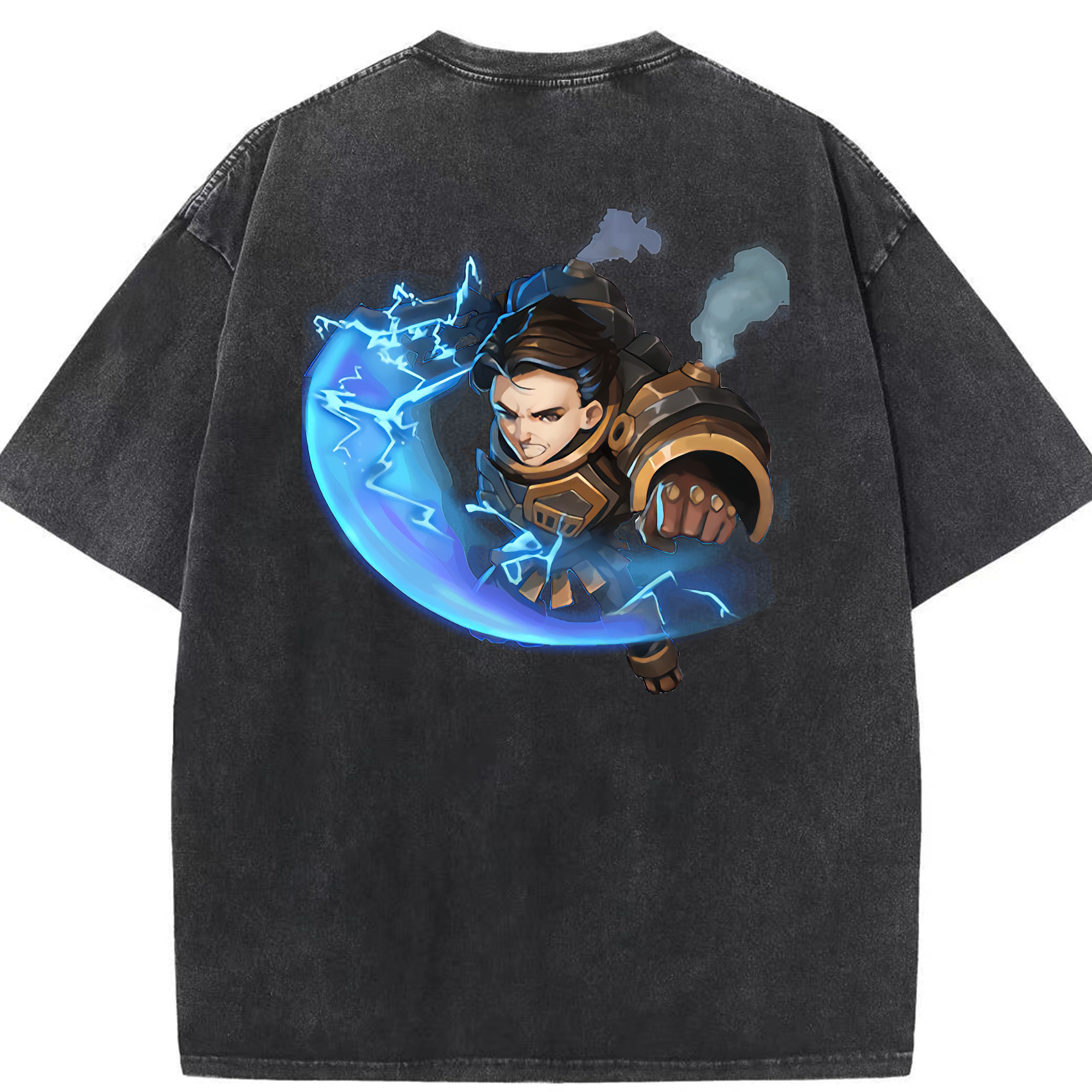 リーグ・オブ・レジェンド League of Legends LOL 綿100% ヴィンテージ風 半袖Tシャツ（背面プリント）