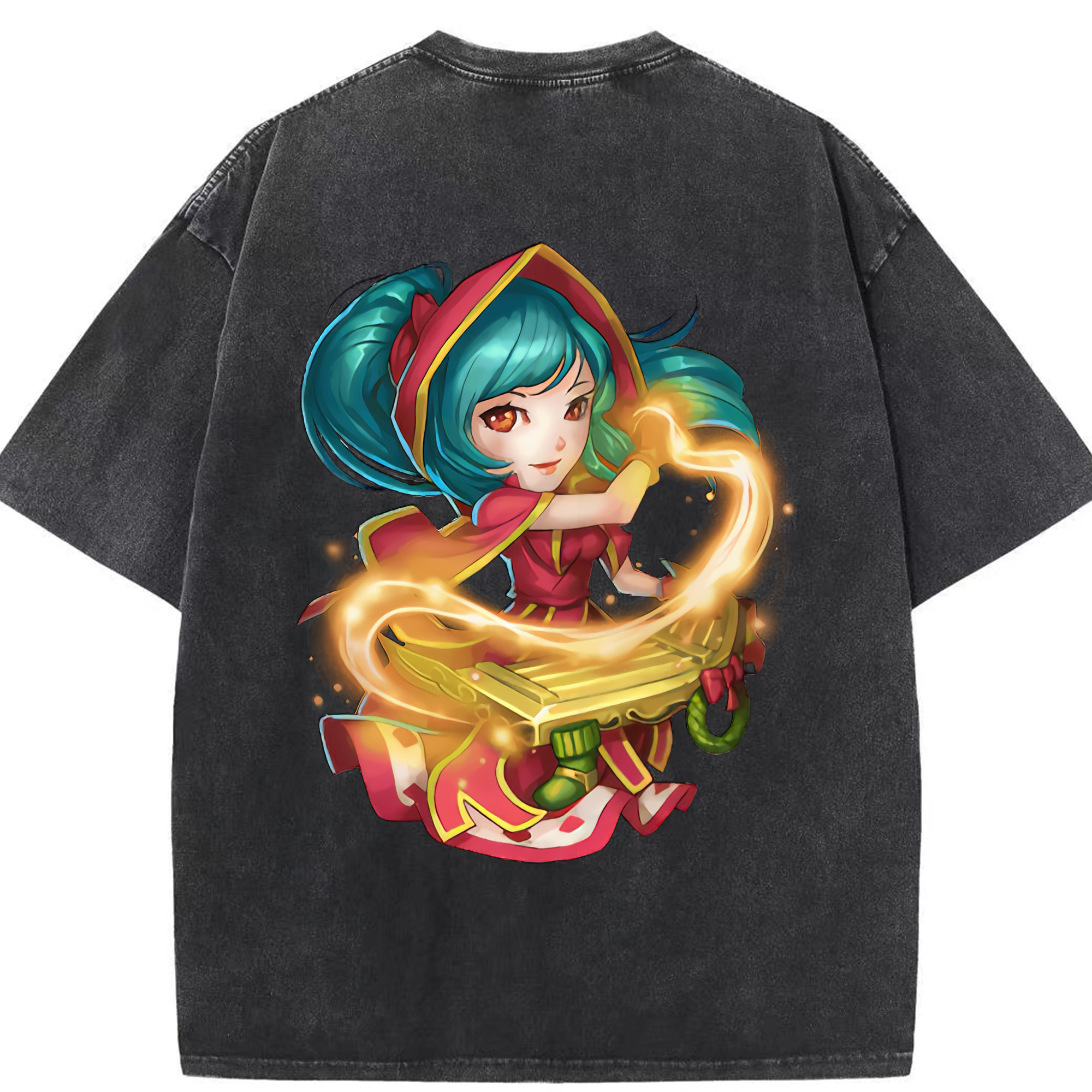 リーグ・オブ・レジェンド League of Legends LOL 綿100% ヴィンテージ風 半袖Tシャツ（背面プリント）