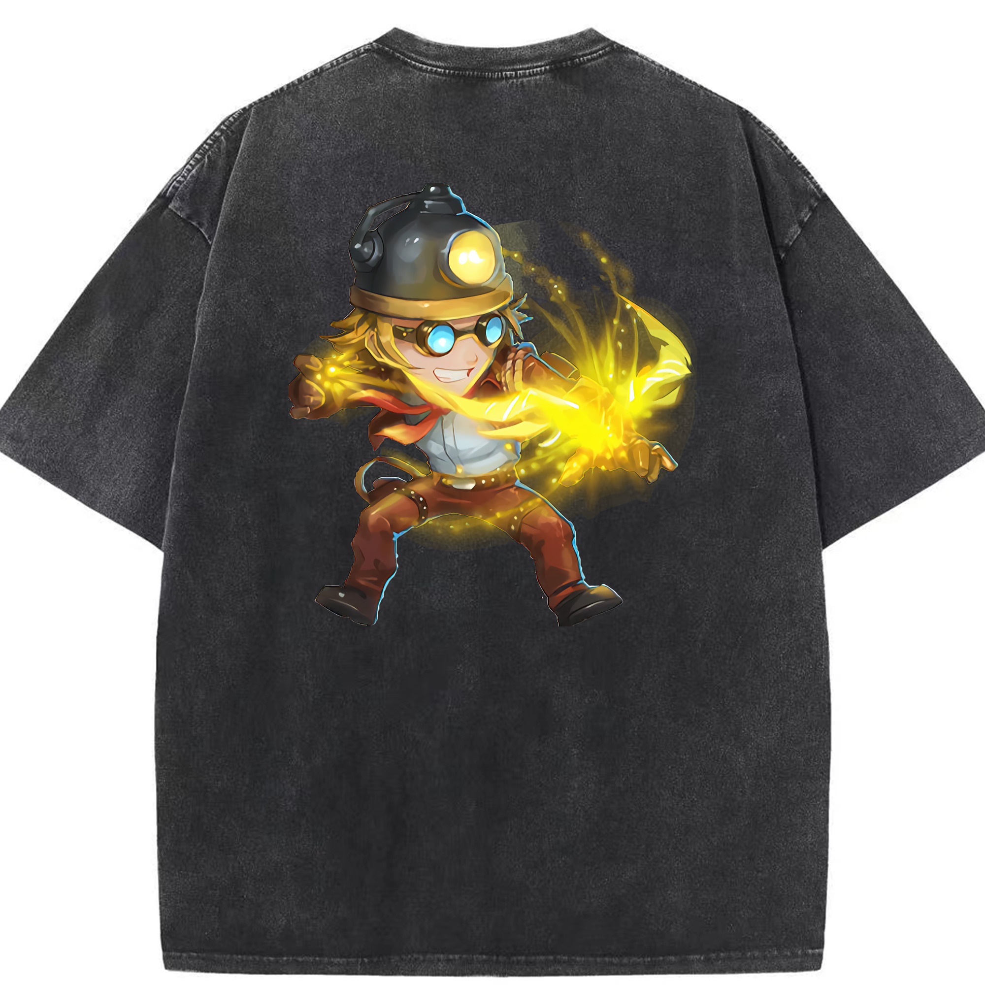 リーグ・オブ・レジェンド League of Legends LOL 綿100% ヴィンテージ風 半袖Tシャツ（背面プリント）