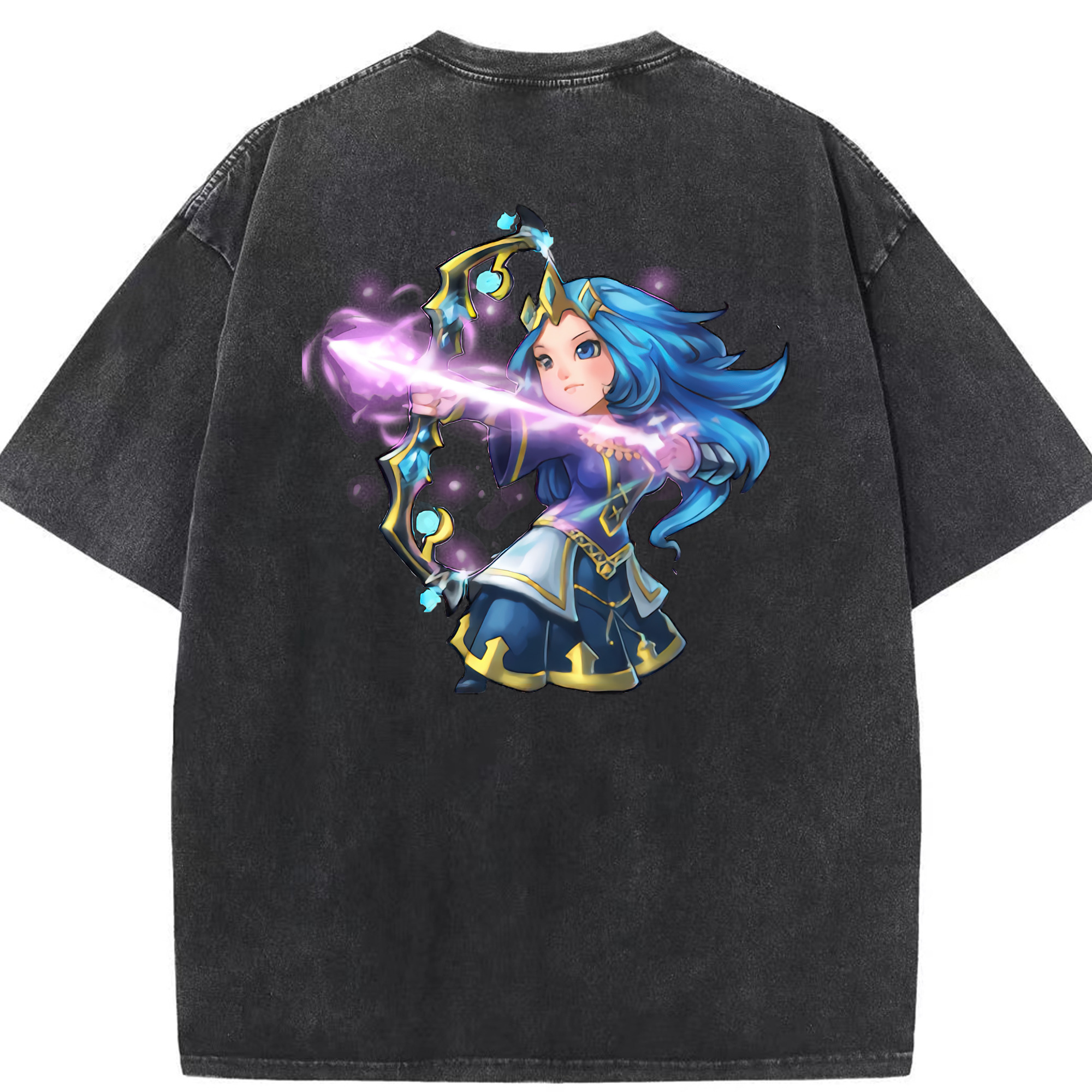 リーグ・オブ・レジェンド League of Legends LOL 綿100% ヴィンテージ風 半袖Tシャツ（背面プリント）
