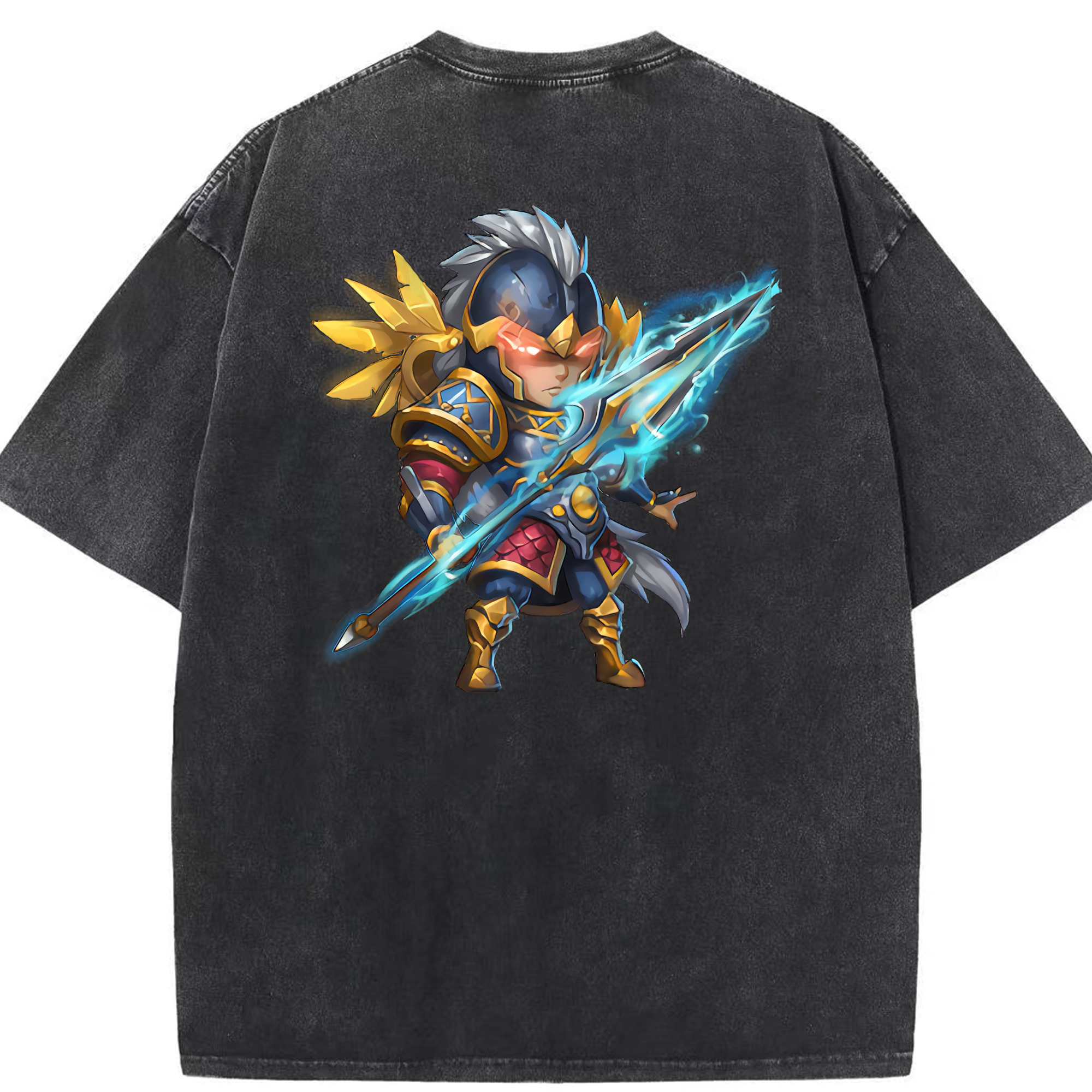 リーグ・オブ・レジェンド League of Legends LOL 綿100% ヴィンテージ風 半袖Tシャツ（背面プリント）