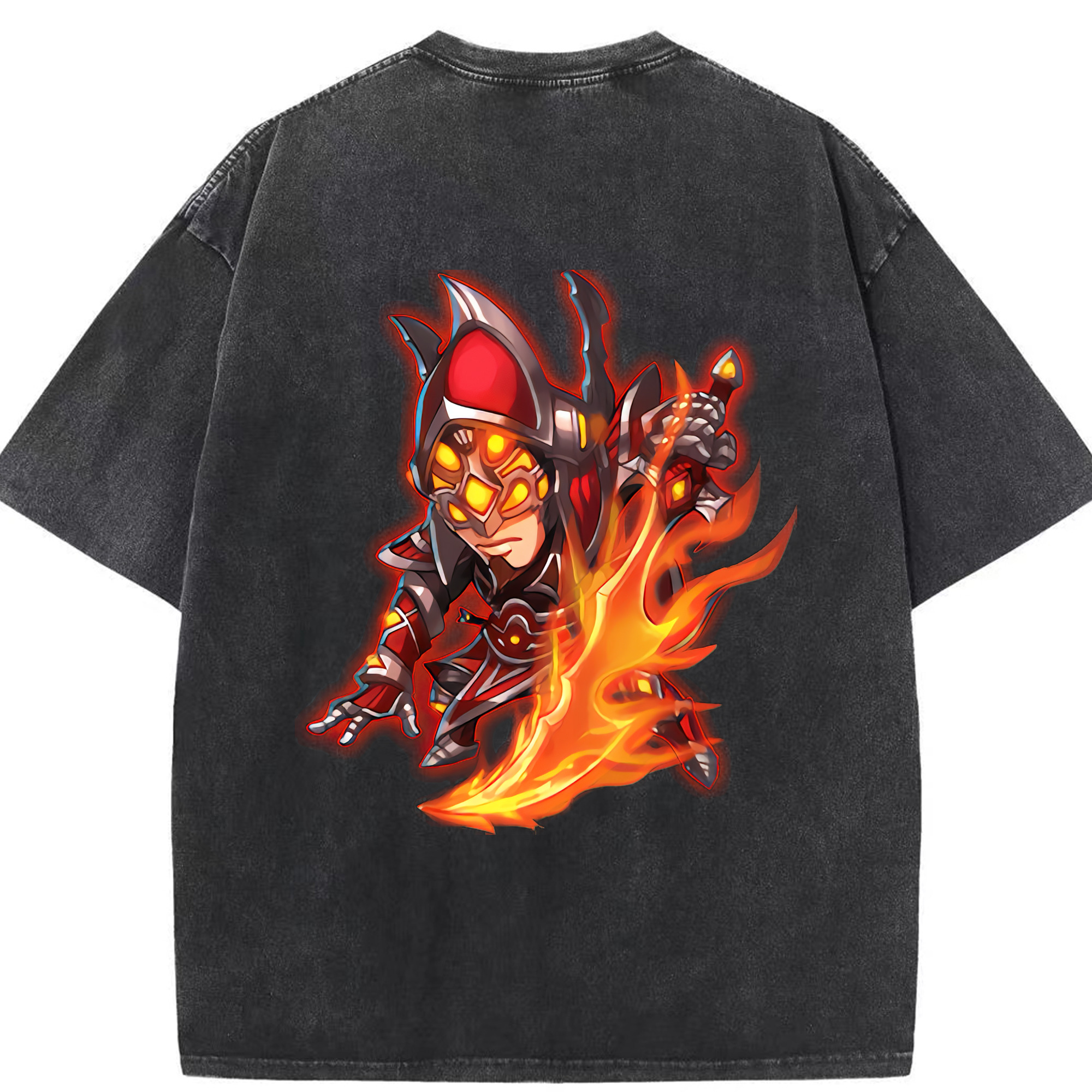 リーグ・オブ・レジェンド League of Legends LOL 綿100% ヴィンテージ風 半袖Tシャツ（背面プリント）