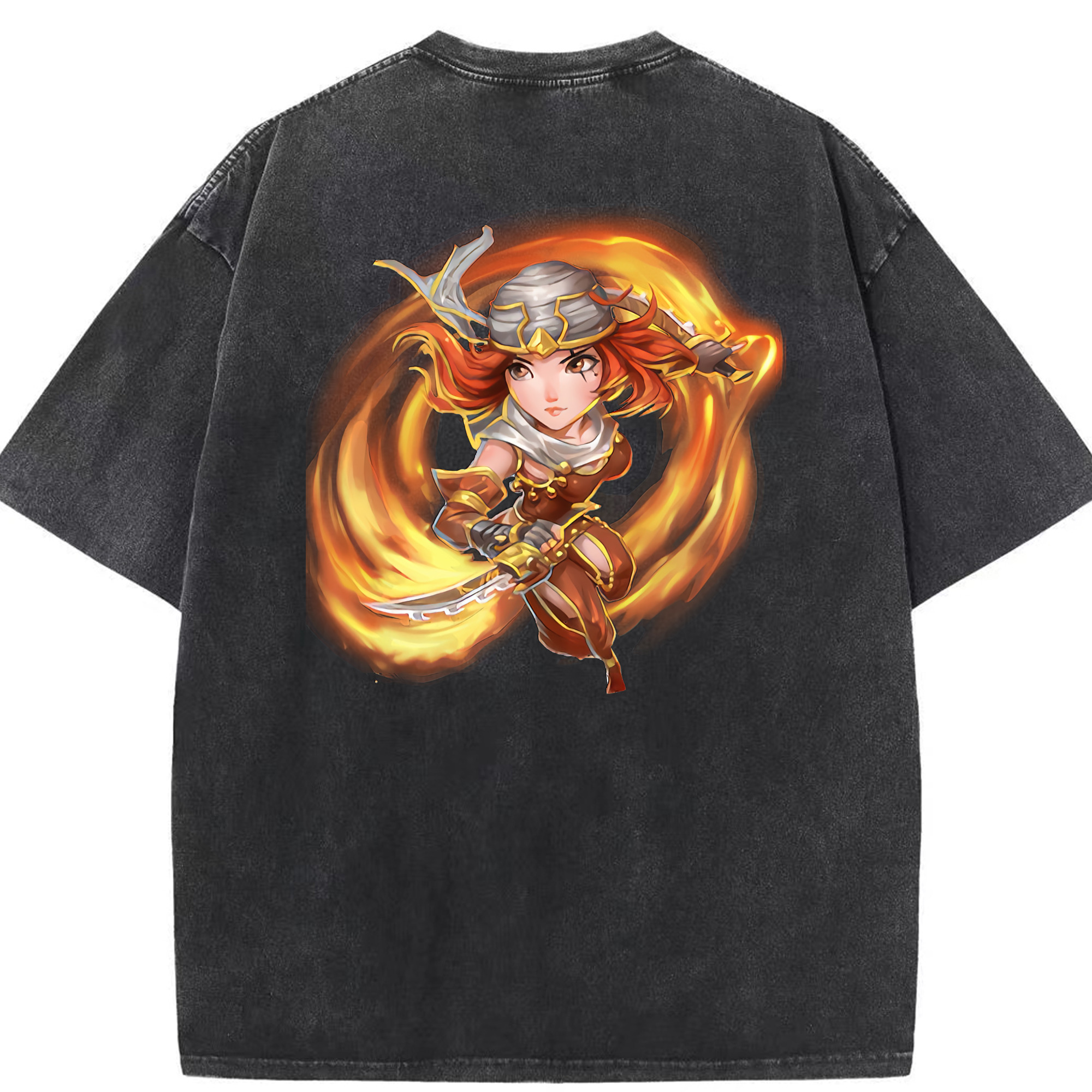 リーグ・オブ・レジェンド League of Legends LOL 綿100% ヴィンテージ風 半袖Tシャツ（背面プリント）