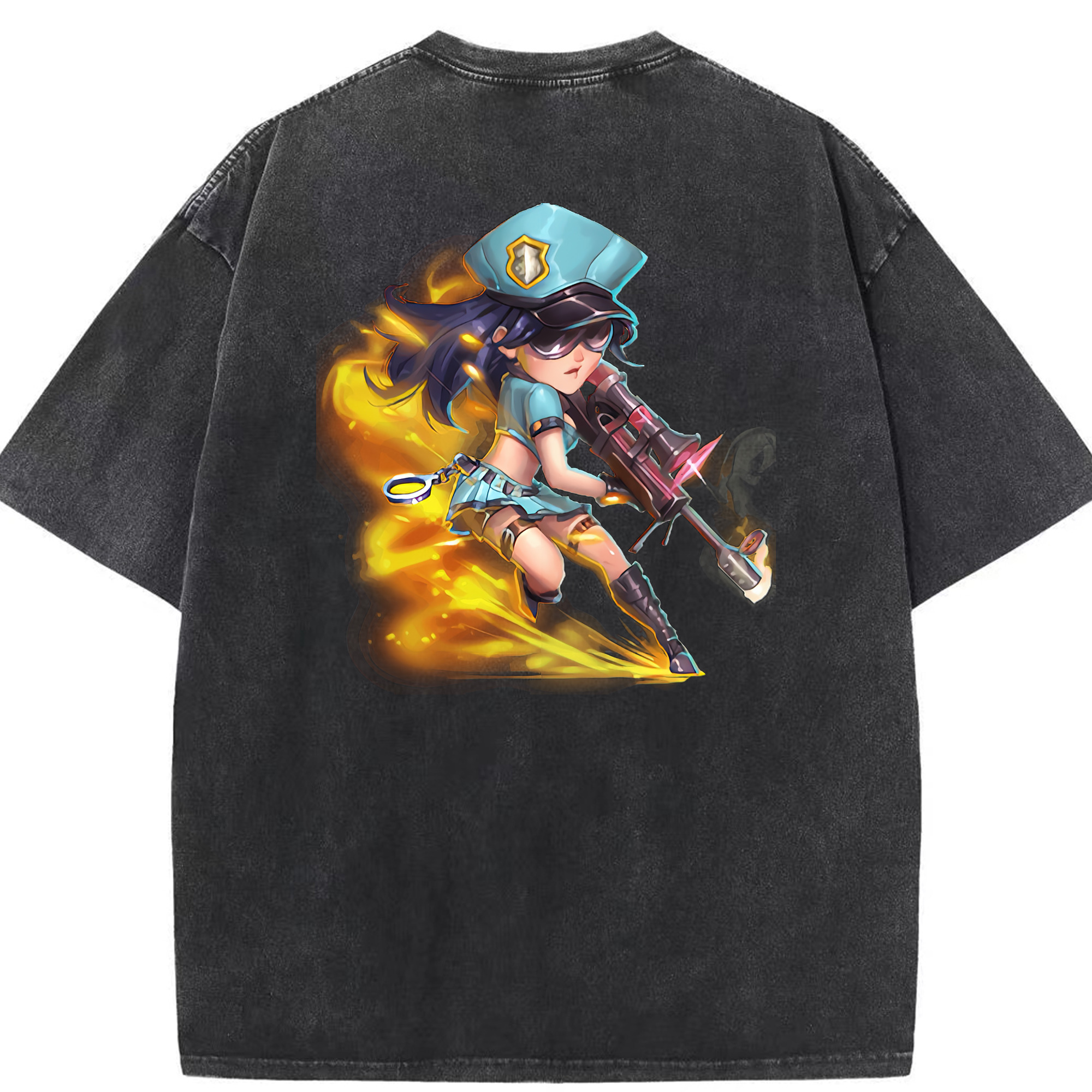 リーグ・オブ・レジェンド League of Legends LOL 綿100% ヴィンテージ風 半袖Tシャツ（背面プリント）