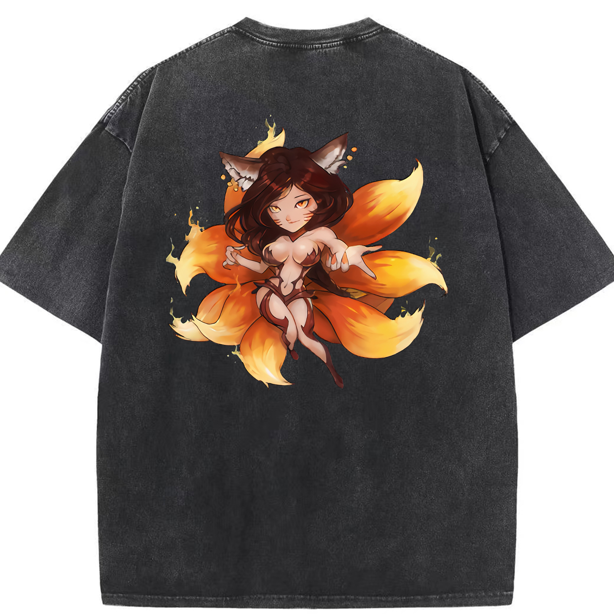 リーグ・オブ・レジェンド League of Legends LOL 綿100% ヴィンテージ風 半袖Tシャツ（背面プリント）