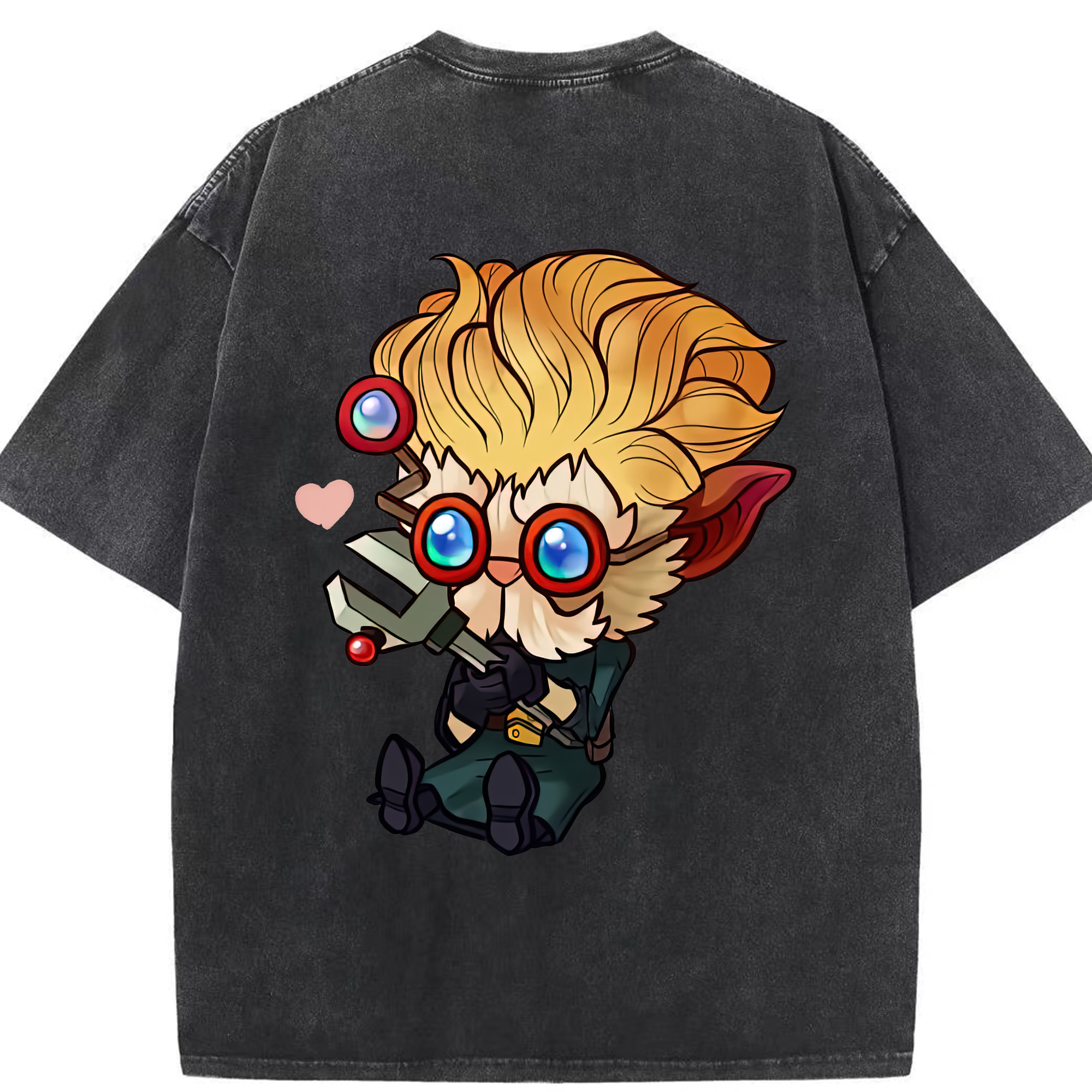リーグ・オブ・レジェンド League of Legends LOL 綿100% ヴィンテージ風 半袖Tシャツ（背面プリント）