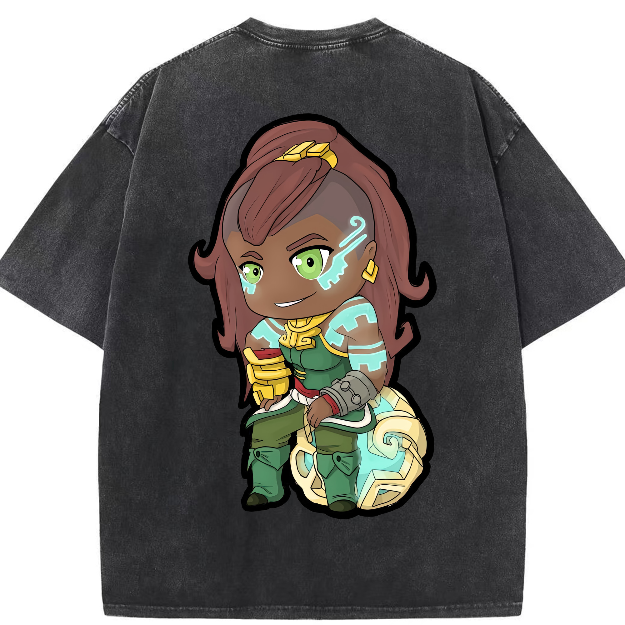 リーグ・オブ・レジェンド League of Legends LOL 綿100% ヴィンテージ風 半袖Tシャツ（背面プリント）