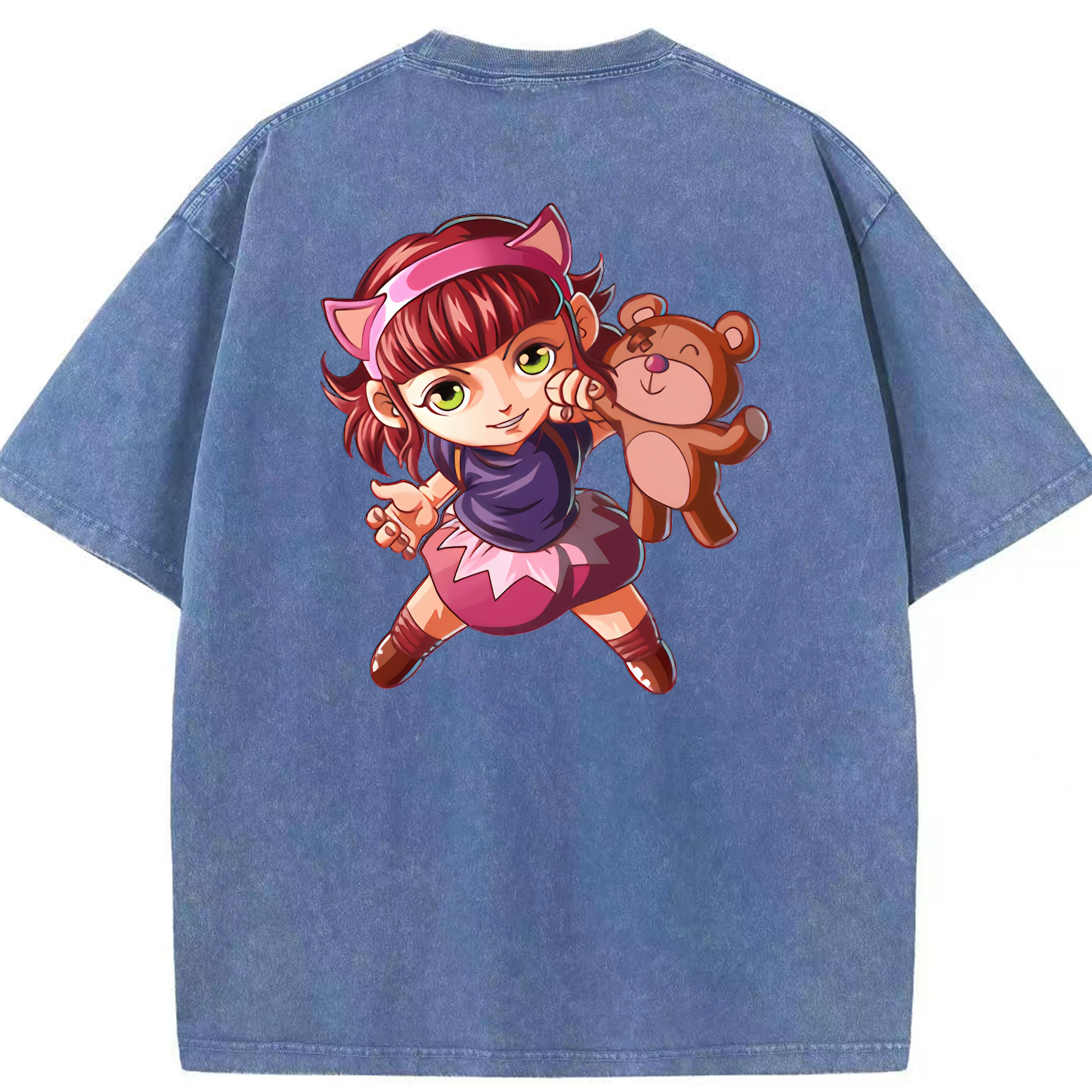 リーグ・オブ・レジェンド League of Legends LOL 綿100% ヴィンテージ風 半袖Tシャツ（背面プリント）
