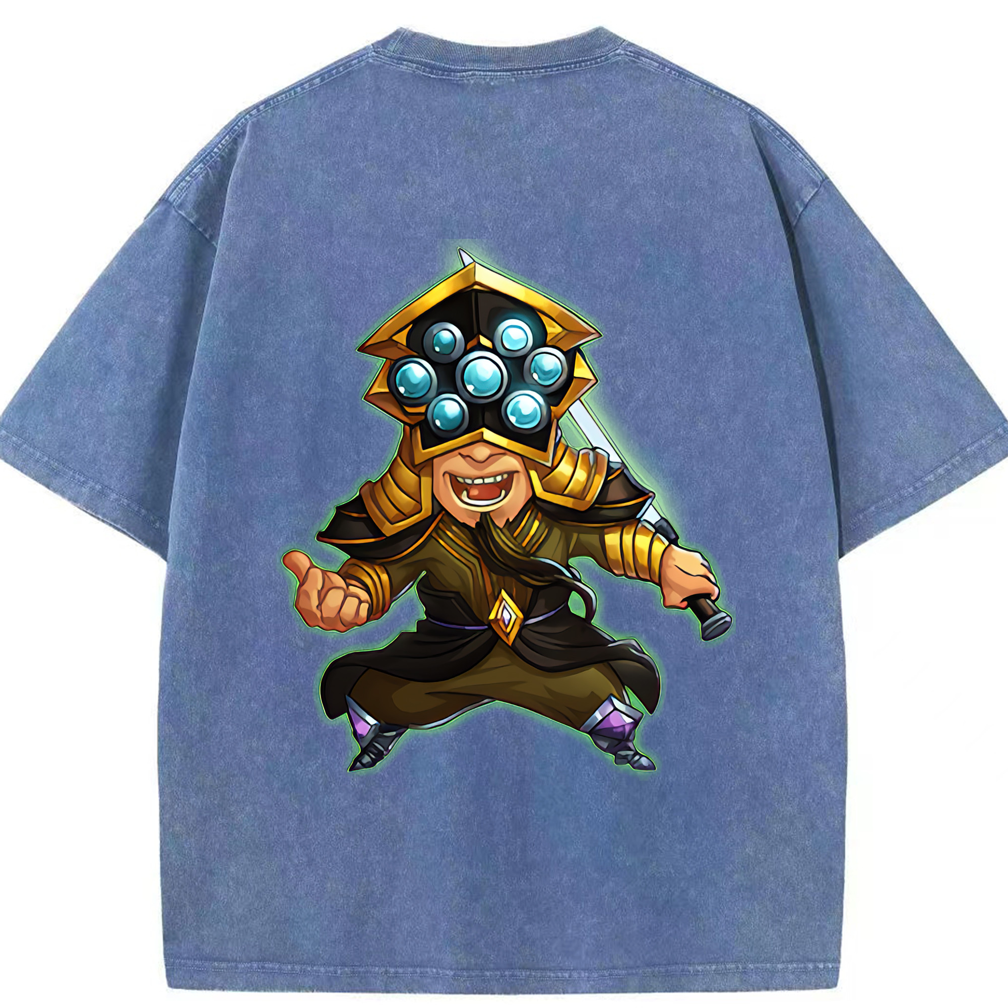 リーグ・オブ・レジェンド League of Legends LOL 綿100% ヴィンテージ風 半袖Tシャツ（背面プリント）