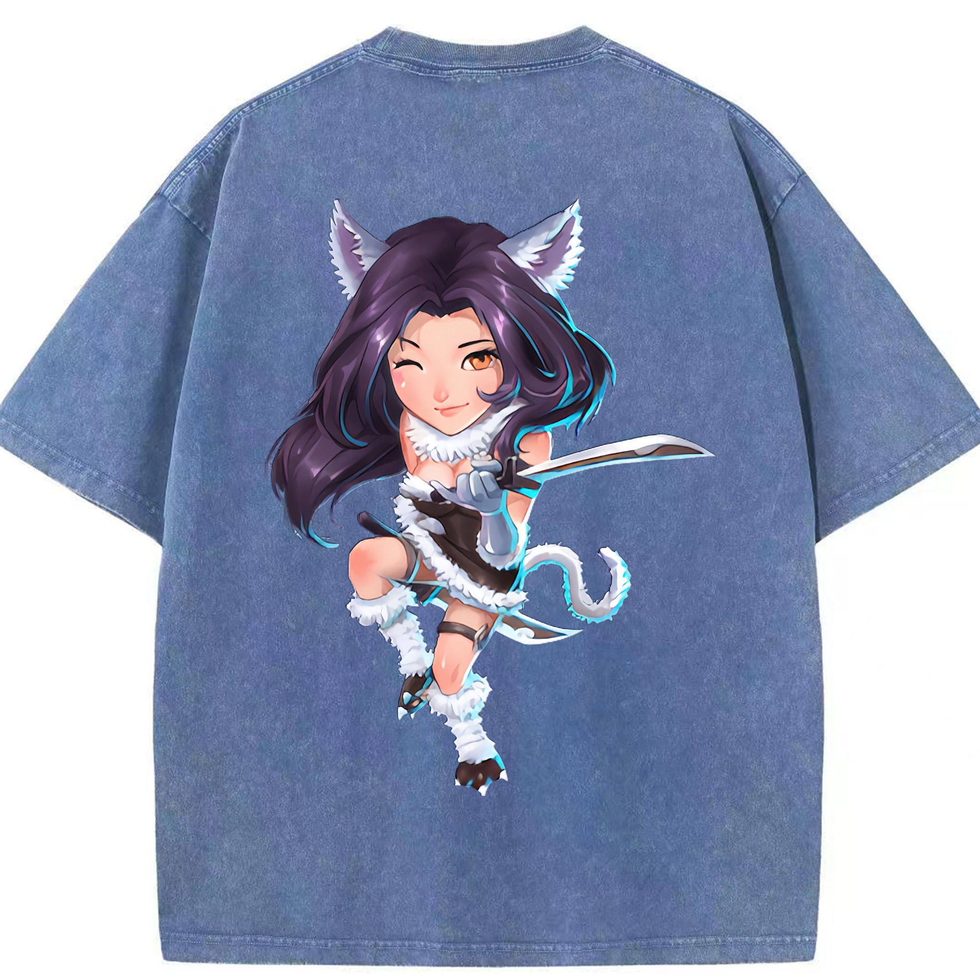 リーグ・オブ・レジェンド League of Legends LOL 綿100% ヴィンテージ風 半袖Tシャツ（背面プリント）
