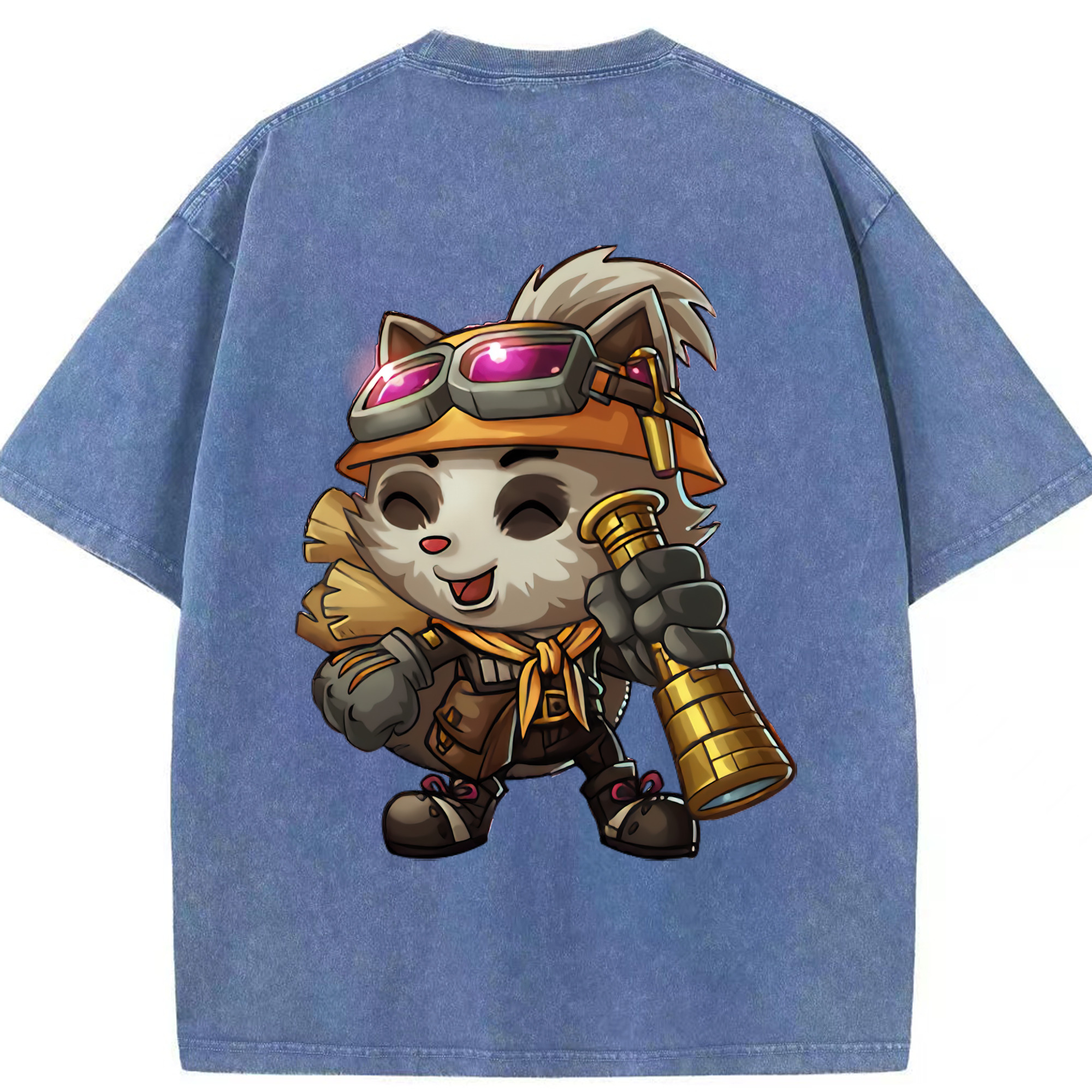 リーグ・オブ・レジェンド League of Legends LOL 綿100% ヴィンテージ風 半袖Tシャツ（背面プリント）