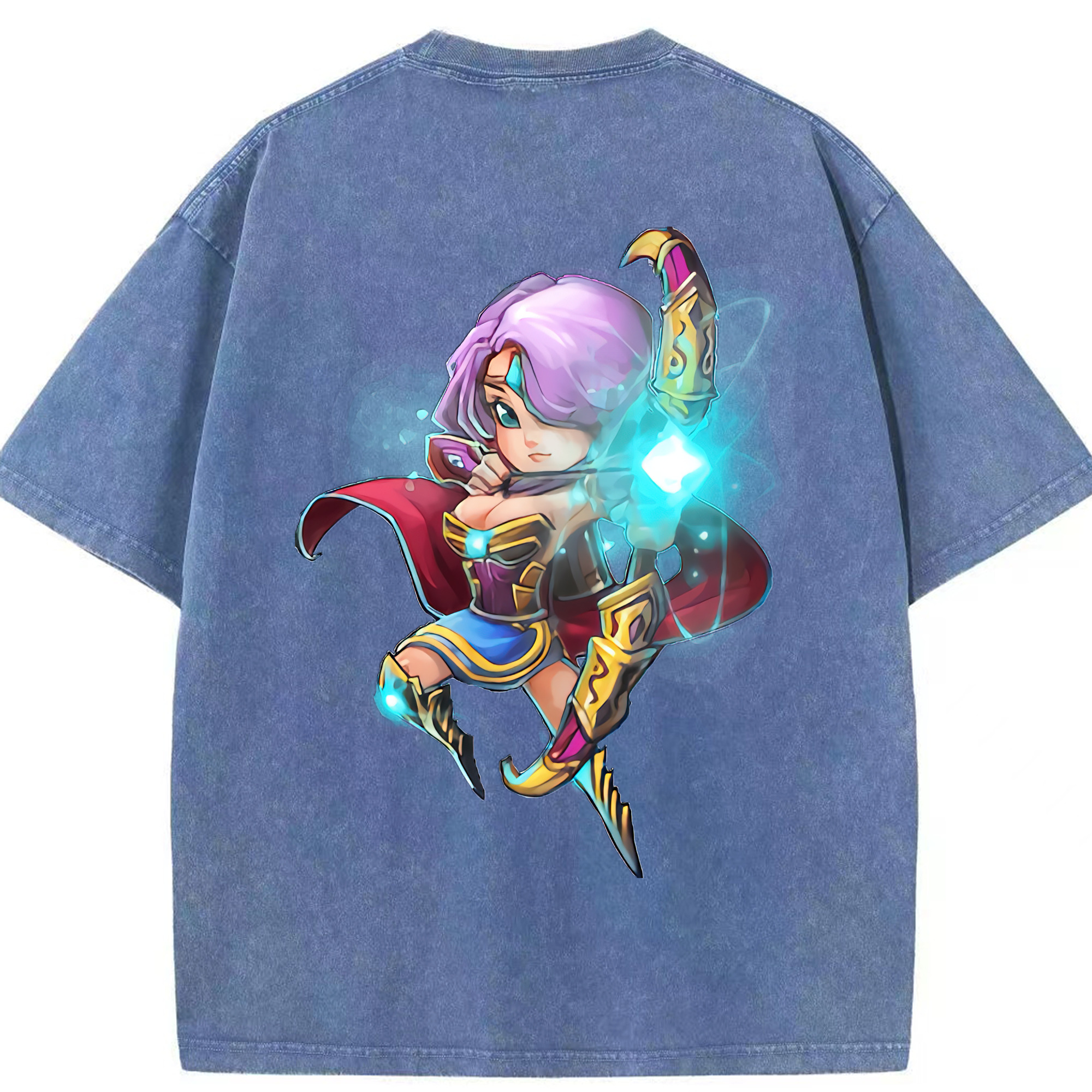 リーグ・オブ・レジェンド League of Legends LOL 綿100% ヴィンテージ風 半袖Tシャツ（背面プリント）