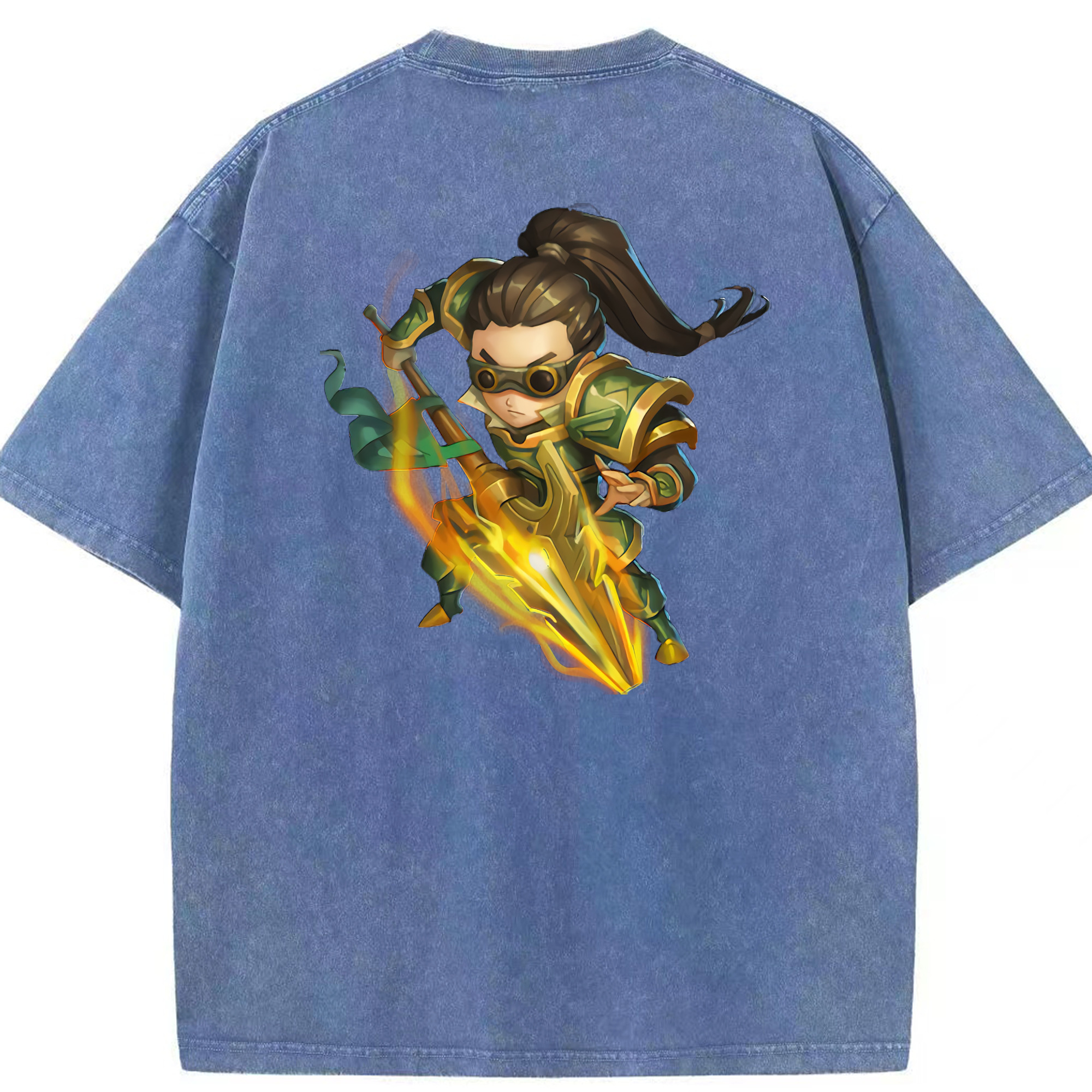 リーグ・オブ・レジェンド League of Legends LOL 綿100% ヴィンテージ風 半袖Tシャツ（背面プリント）