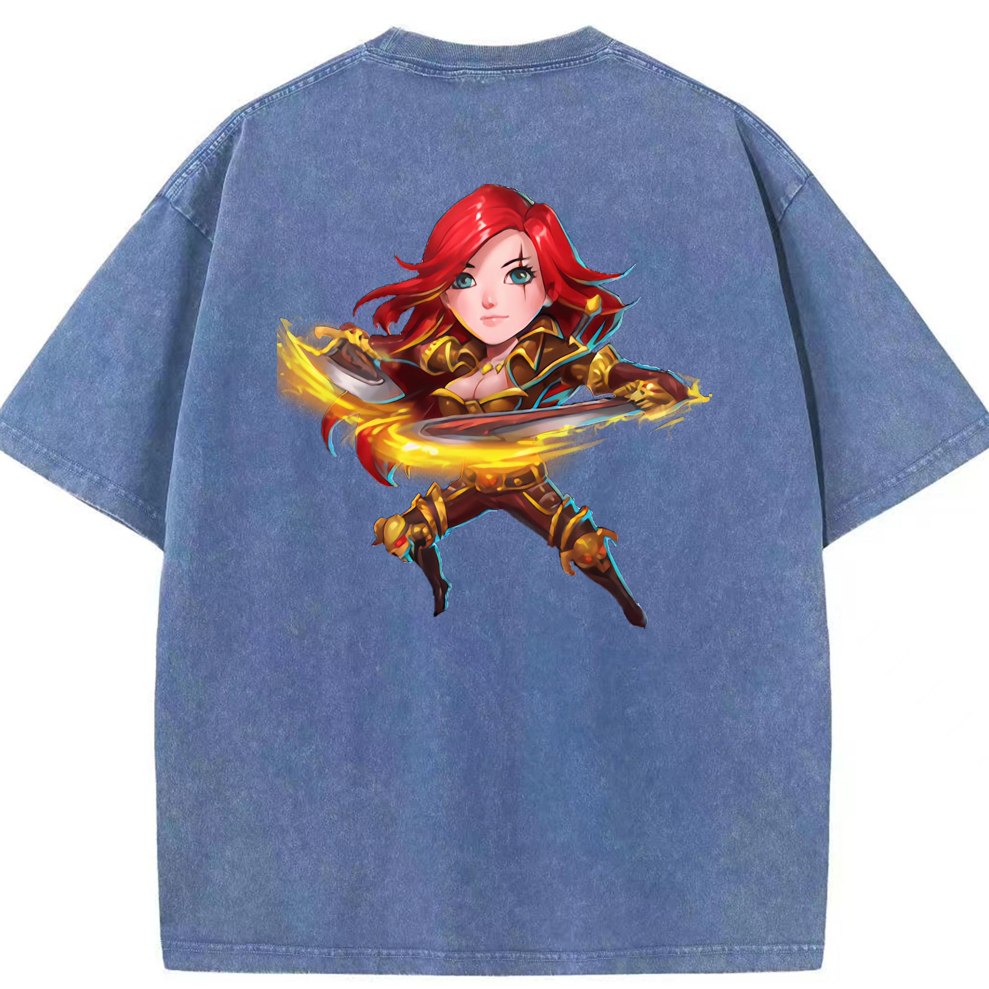 （画像用） リーグ・オブ・レジェンド League of Legends LOL 綿100% ヴィンテージ風 半袖Tシャツ（背面プリント）