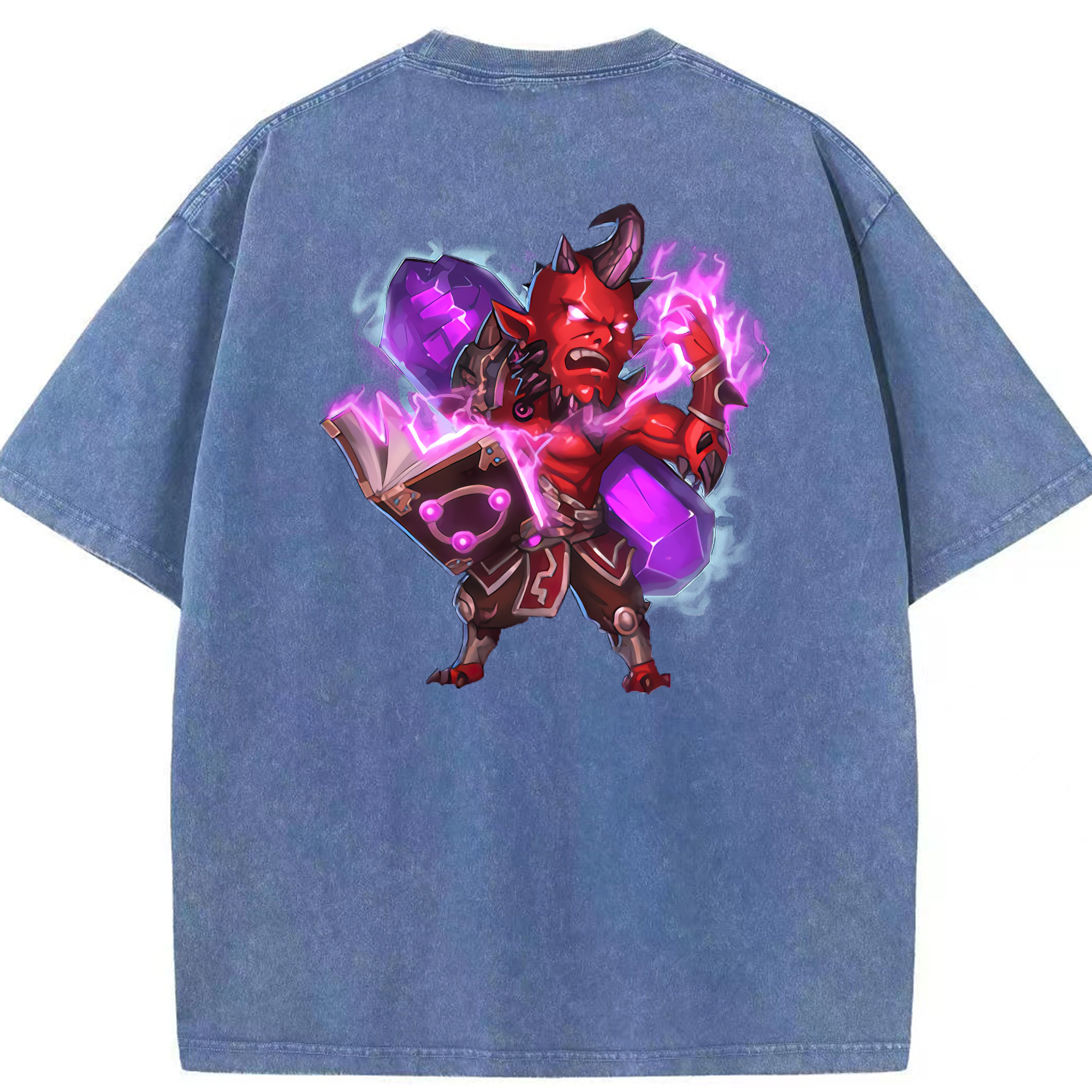 リーグ・オブ・レジェンド League of Legends LOL 綿100% ヴィンテージ風 半袖Tシャツ（背面プリント）